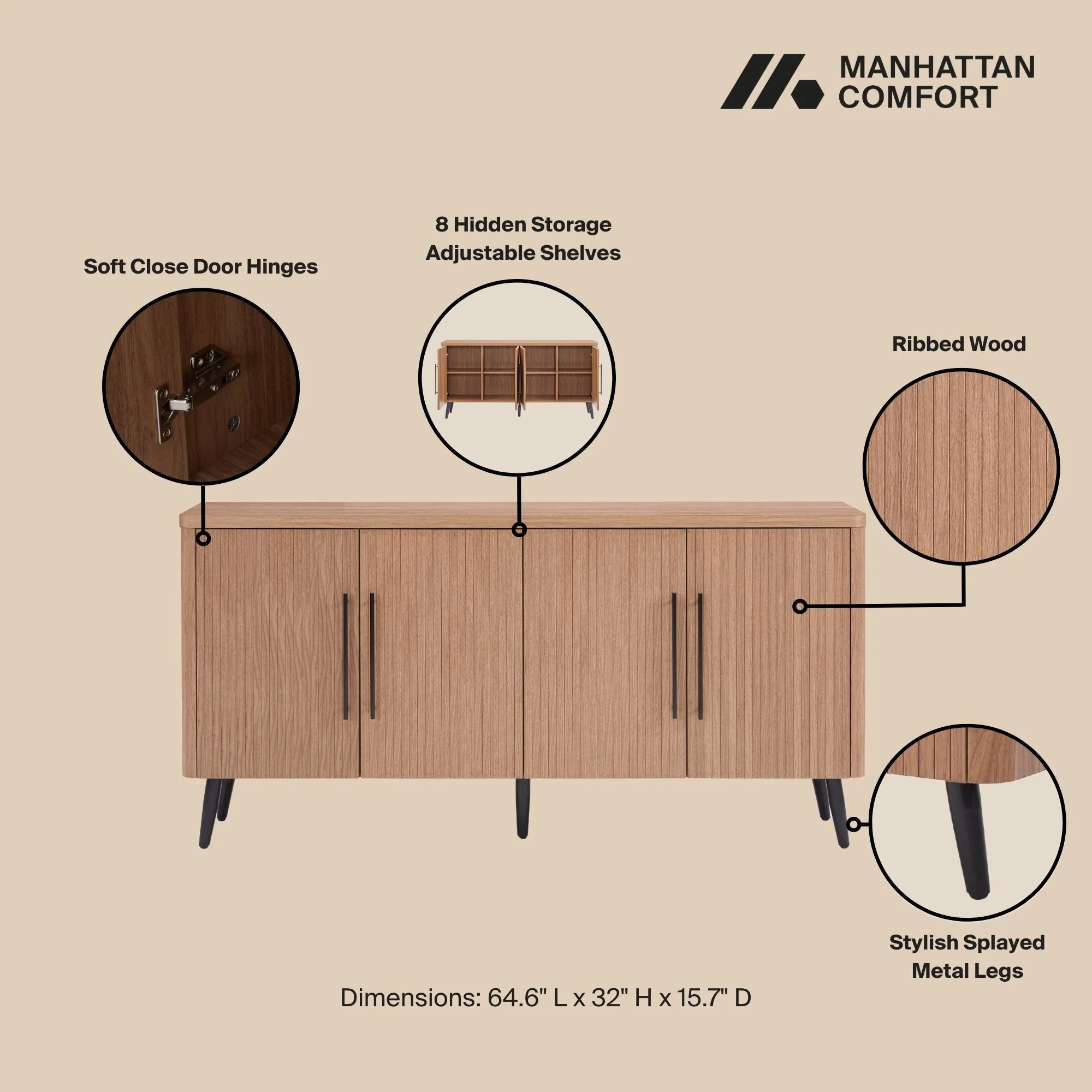 Jodie Sideboard in Maple - Image 4