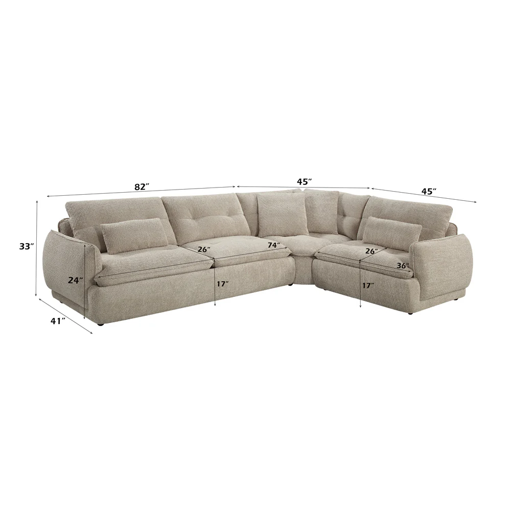 Jonina Beige Sectional Sofa - Image 7