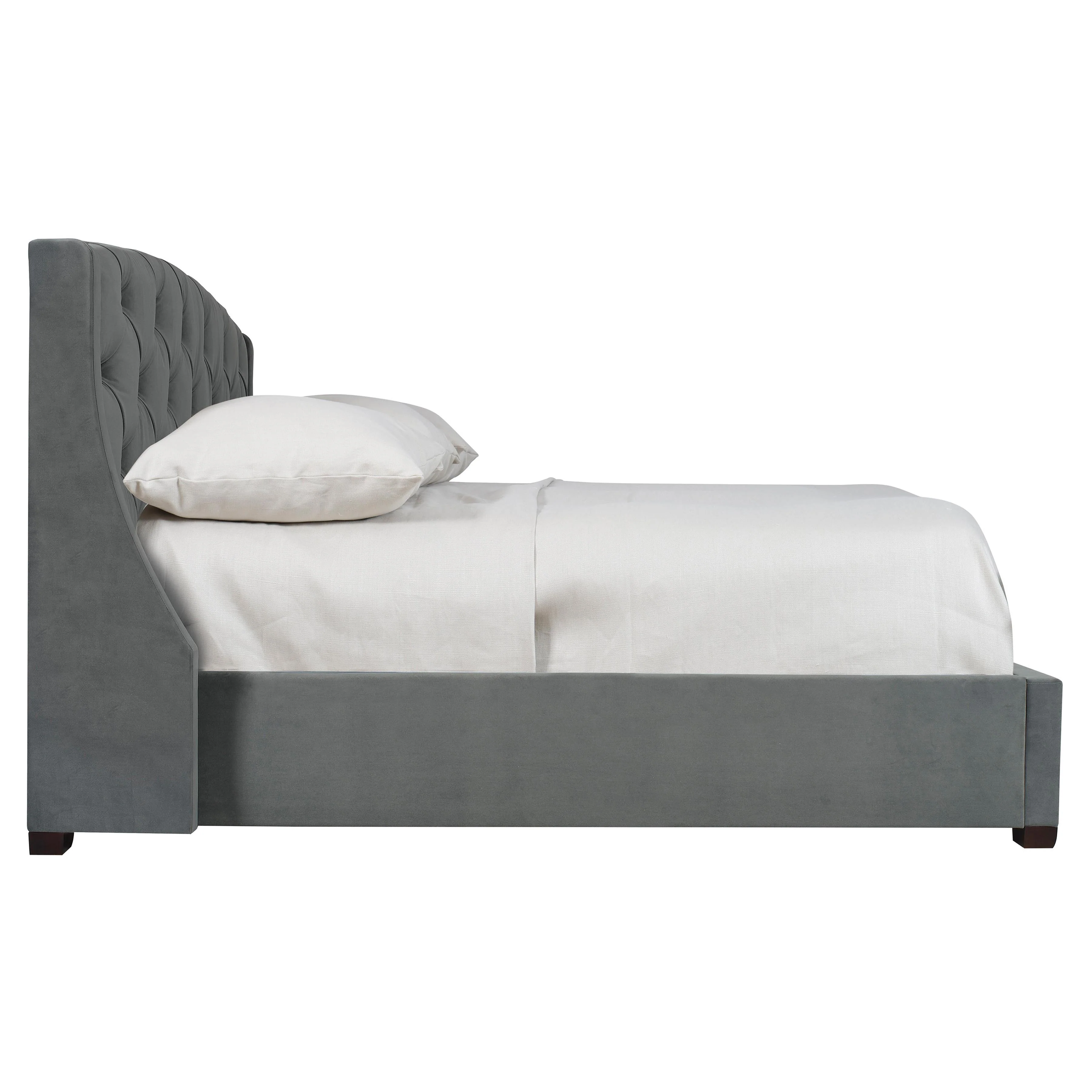 Jordan Grey Fabric Shelter California King Bed – Standart Headboard - Image 3