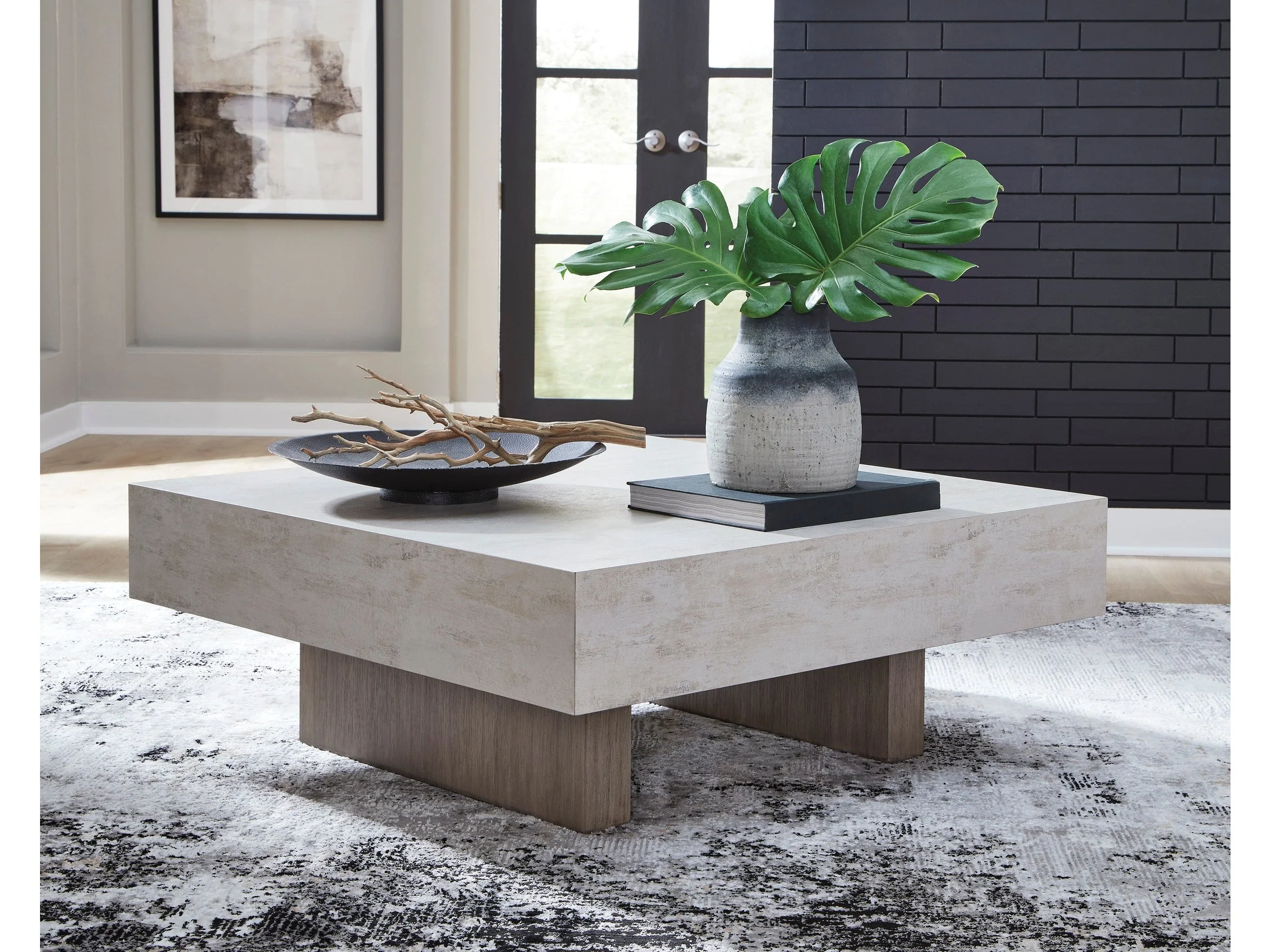 Jorlaina Light Grayish Brown Square Cocktail Table (Online Special Price)