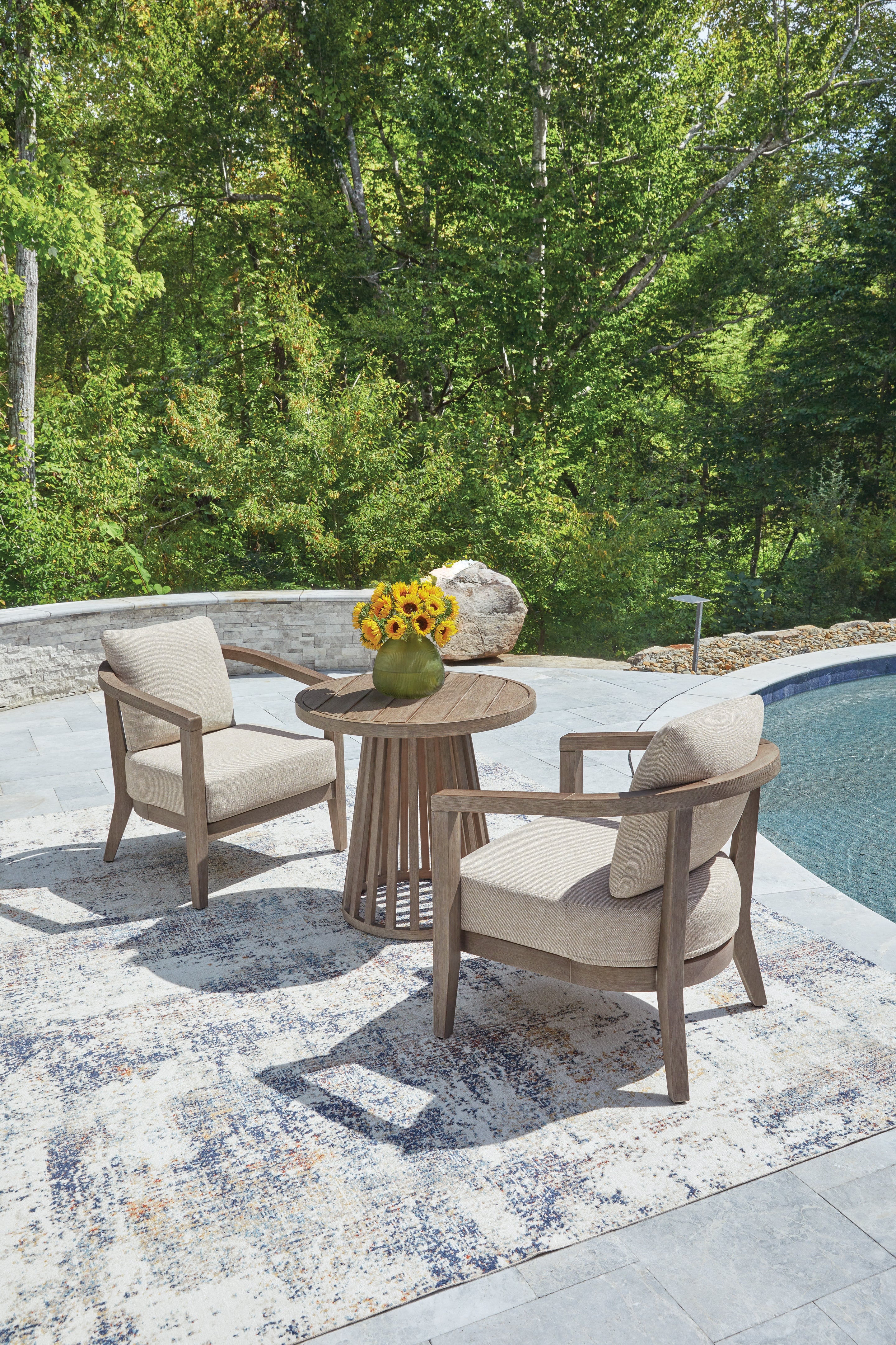 Joy Lagoon Beige Chairs w/CUSH/Table Set (Set of 3) - Image 10
