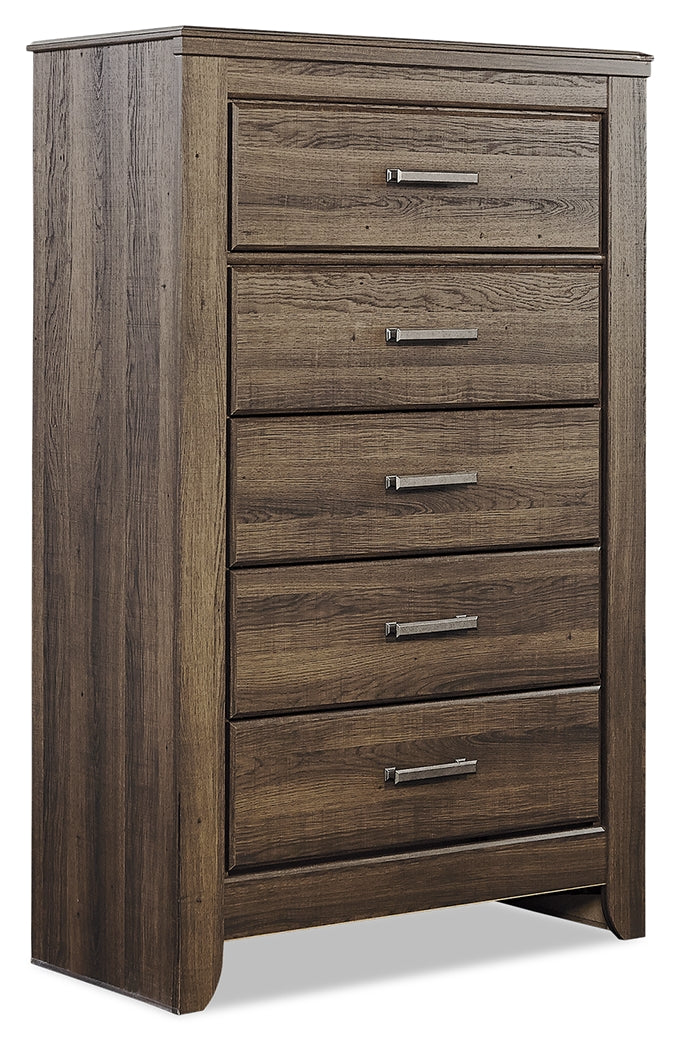 Juararo Dark Brown California King Panel Bedroom Set with Dresser, Chest and Nightstand - Image 10