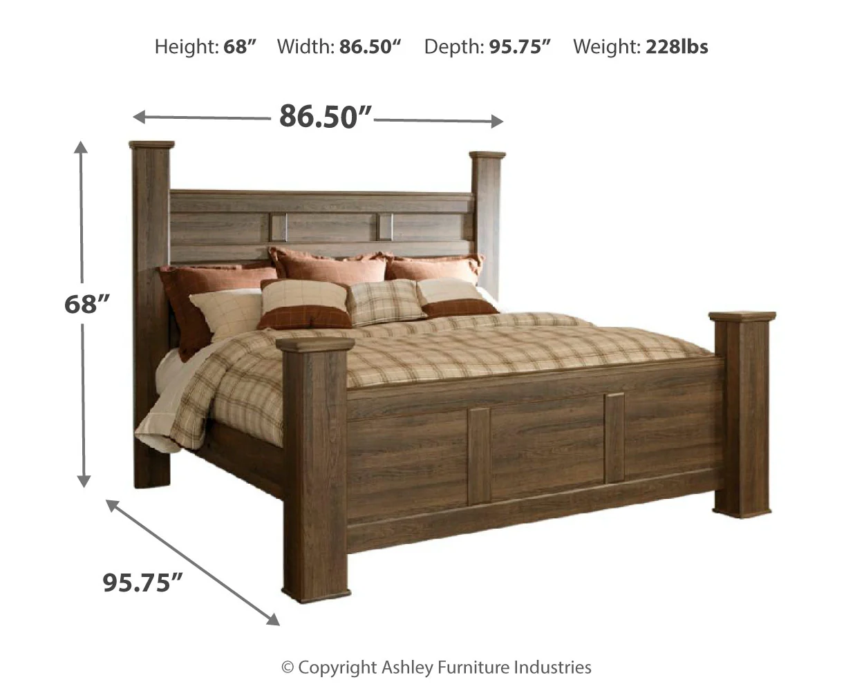Juararo Dark Brown King Poster Bed and 2 Chests (Online Special Price) - Image 9