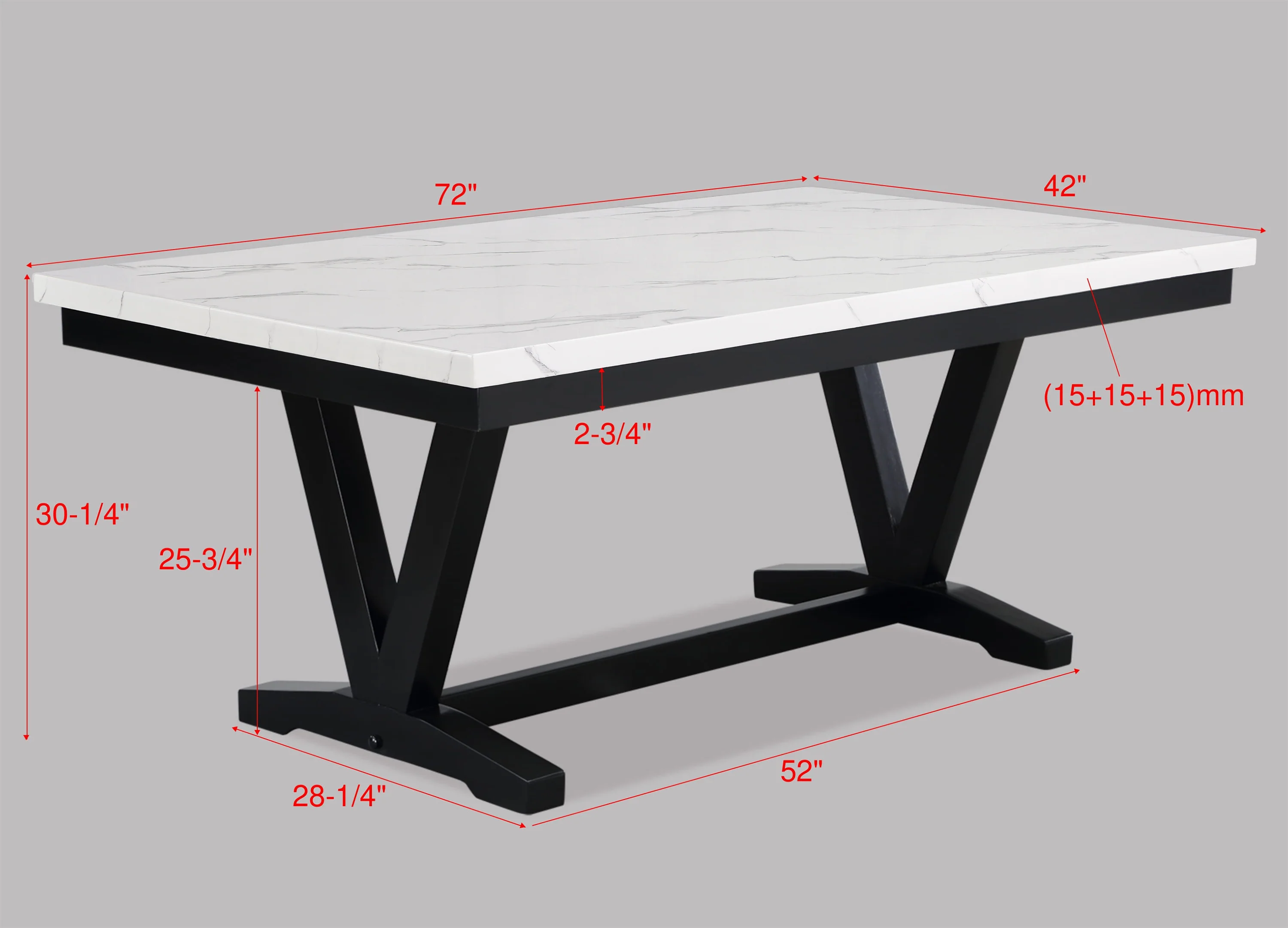 Tanner Black/White Faux Marble Top Dining Set - Image 9