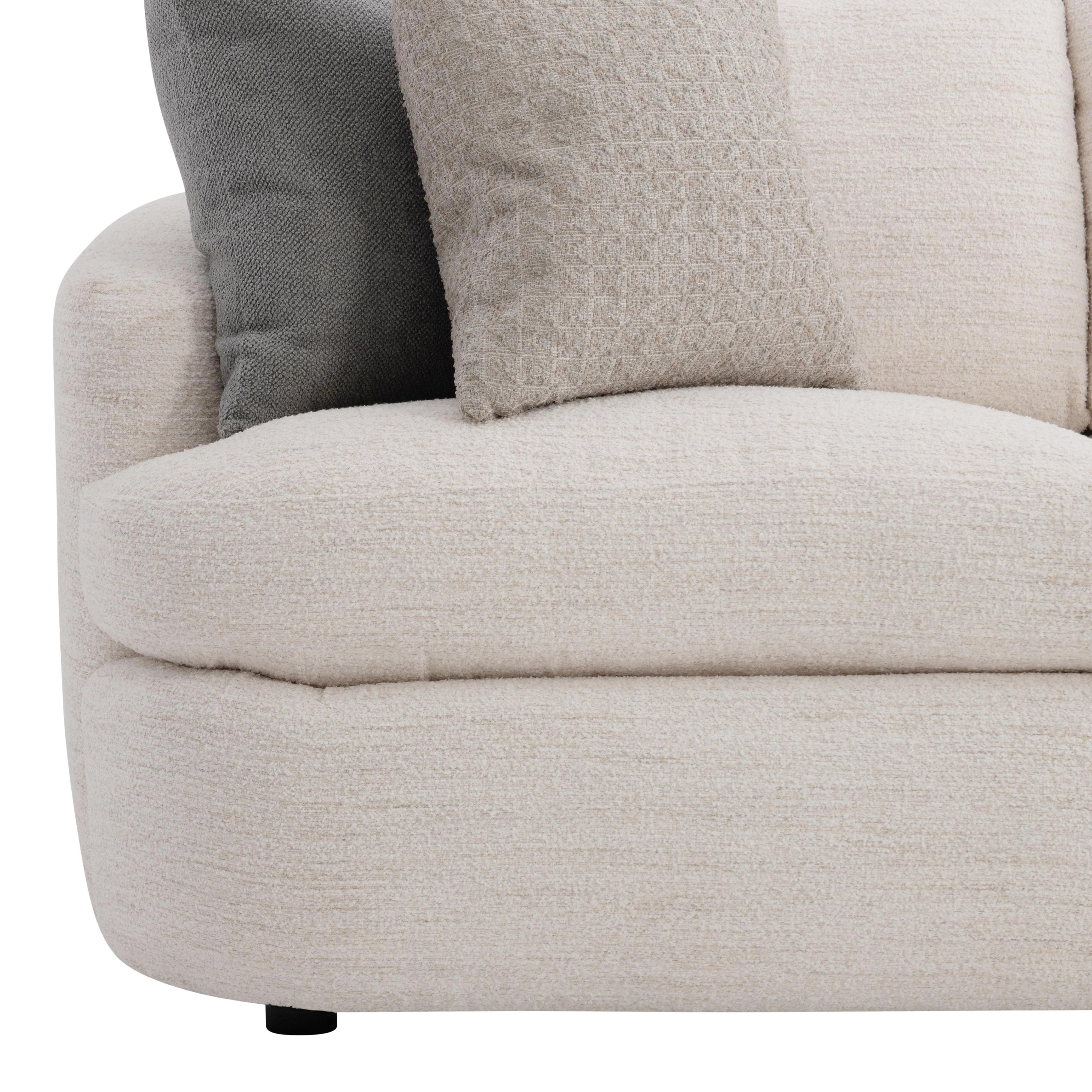 Jules White/Cream Fabric Sofa - Image 5