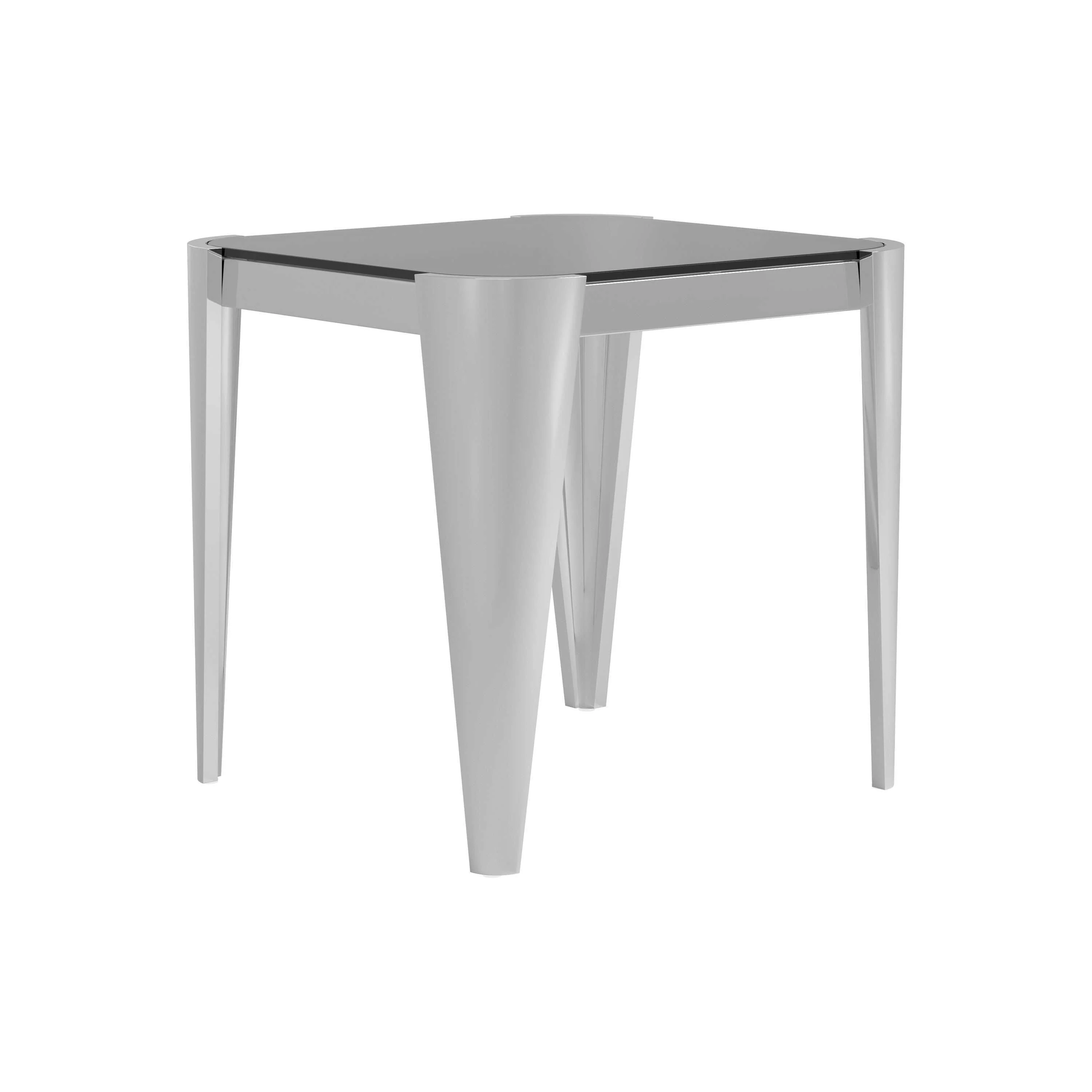 Kaleem Silver & Grey Glass Top End Table - Image 2