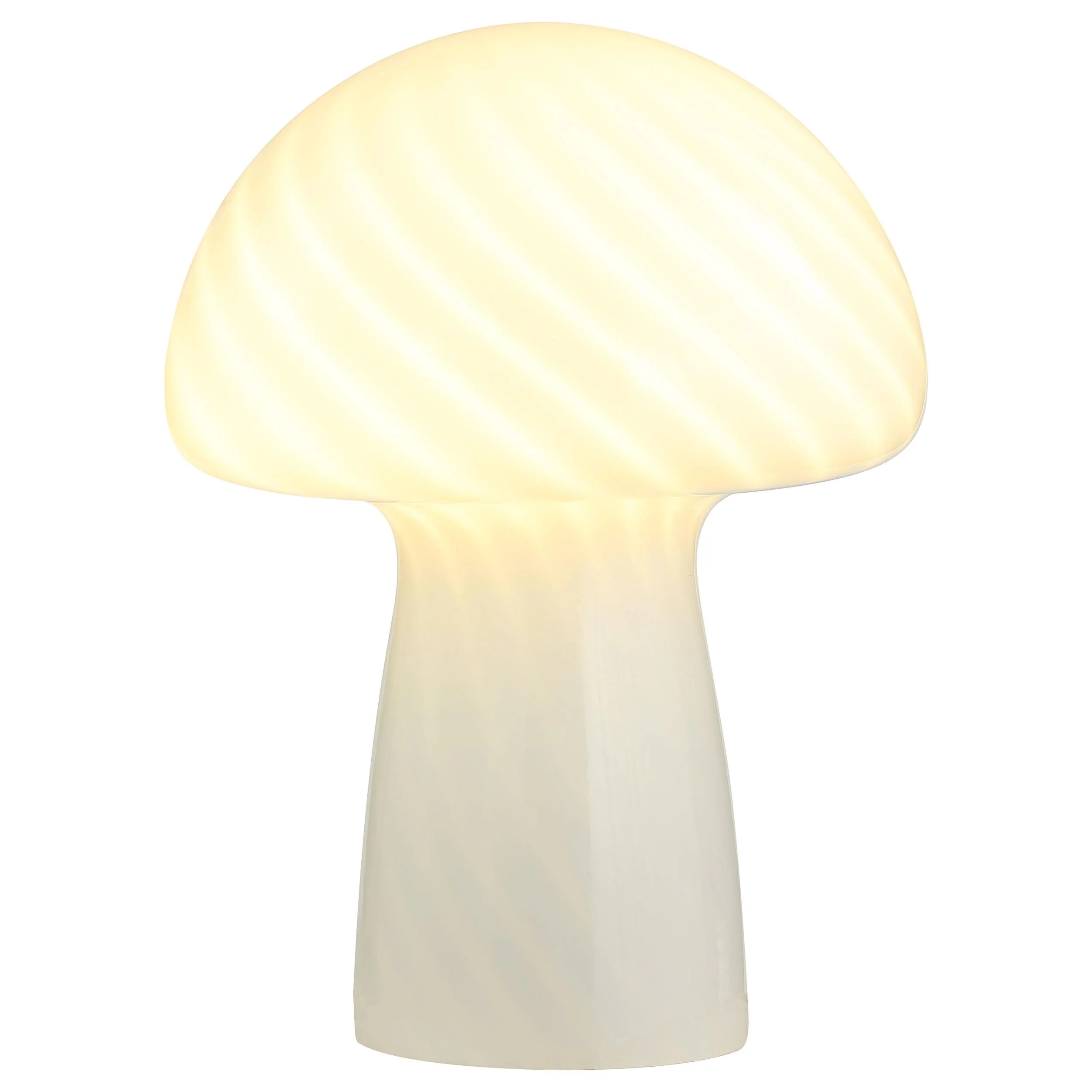 Kanaby White Mushroom Shaped Glass Bedside Table Lamp - Image 3