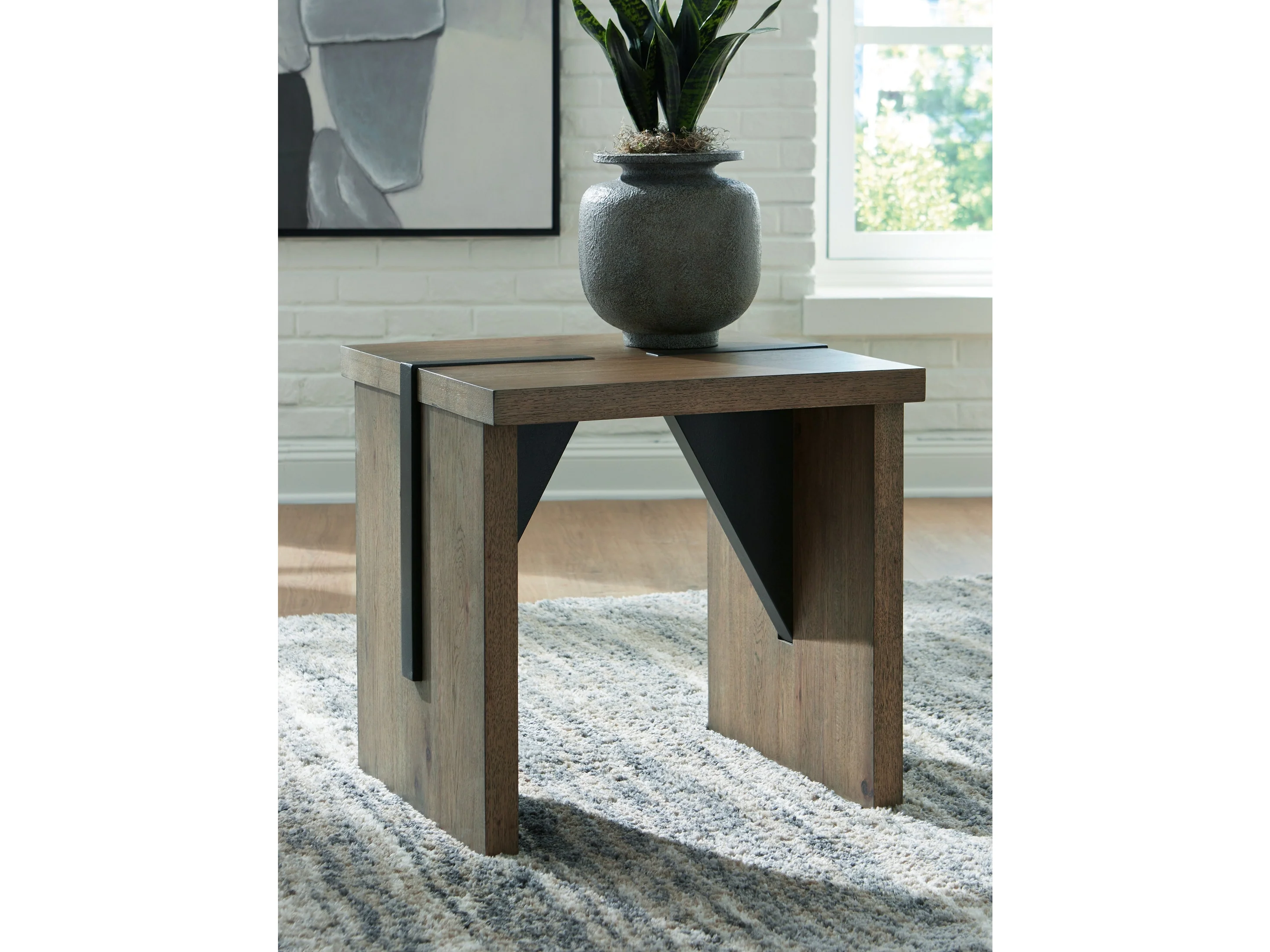 Kandinew Light Brown End Table (Online Special Price)
