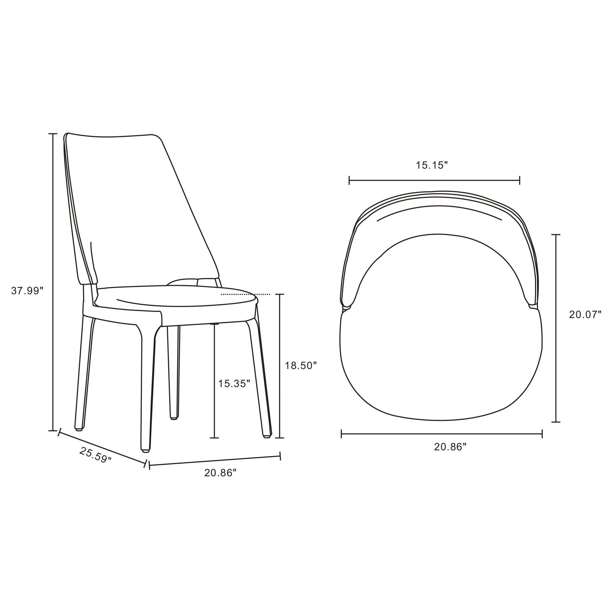 Kara Dining Side Chair in Blue (set of 4) - Image 3