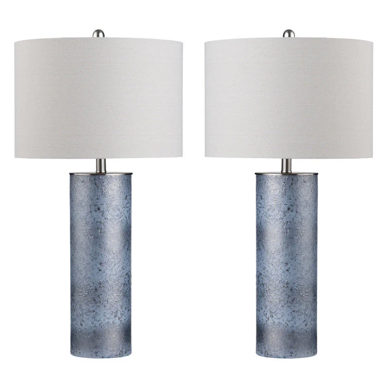 Katz Blue/Oatmeal Cylinder Table Lamp (Set of 2) - Image 3