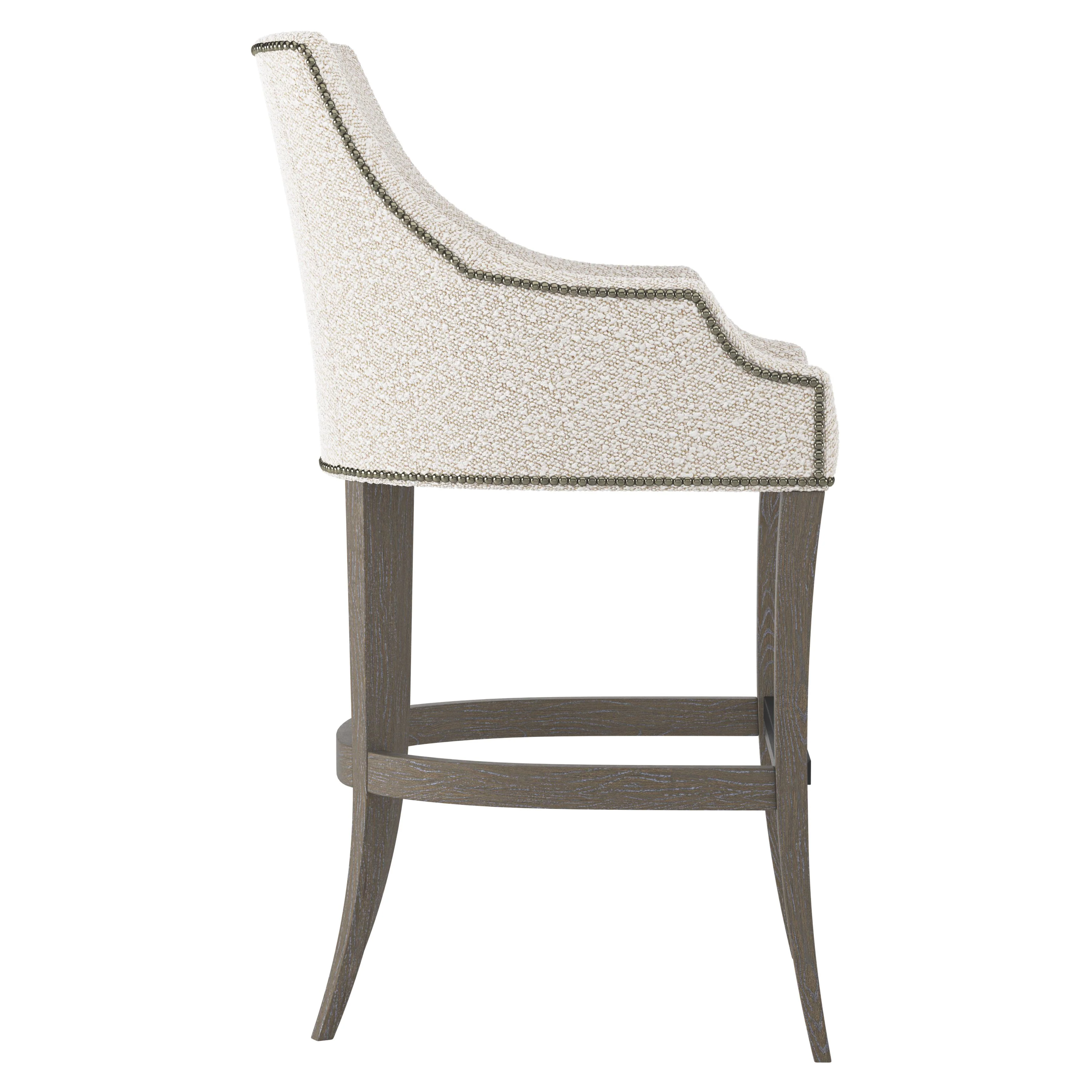 Keeley Portobello/White/Cream Fabric Bar Stool - Image 2