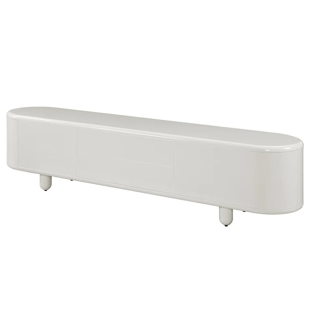 Keely White High Gloss TV Stand - Image 2