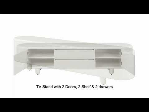 Keely White High Gloss TV Stand - Image 7