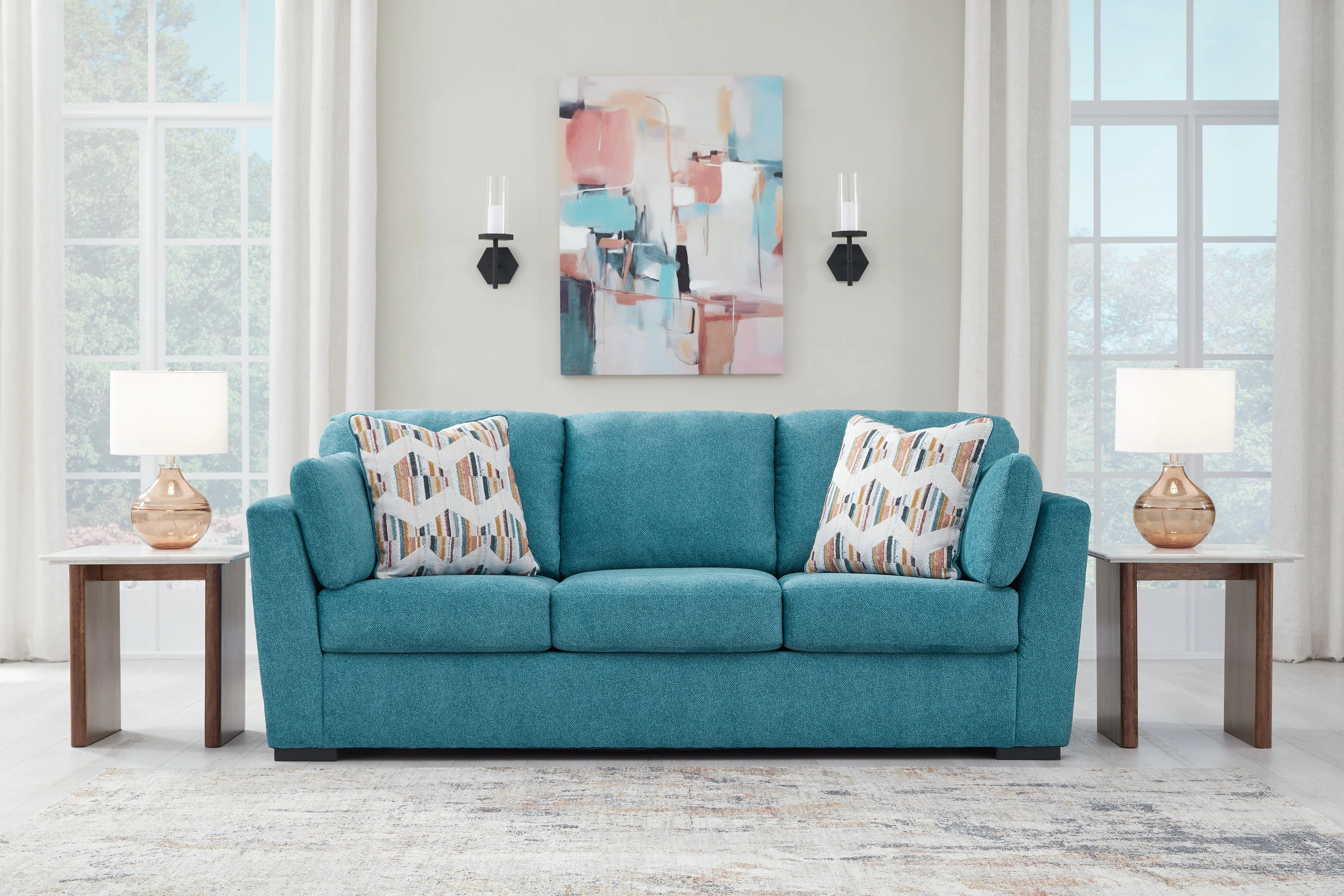 Keerwick Teal Queen Sofa Sleeper - Image 2