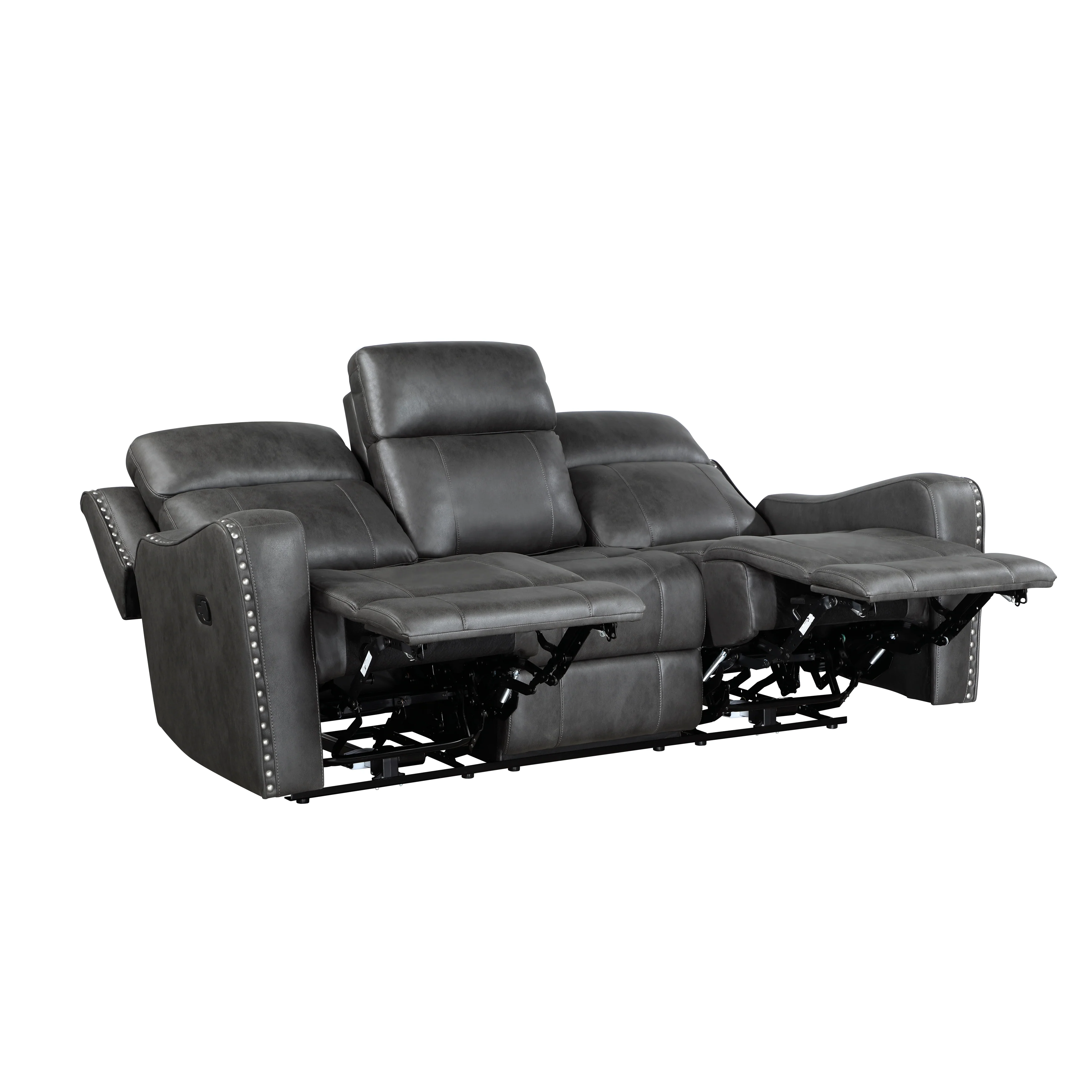 Kellen Smoky Gray Double Reclining Sofa - Image 4