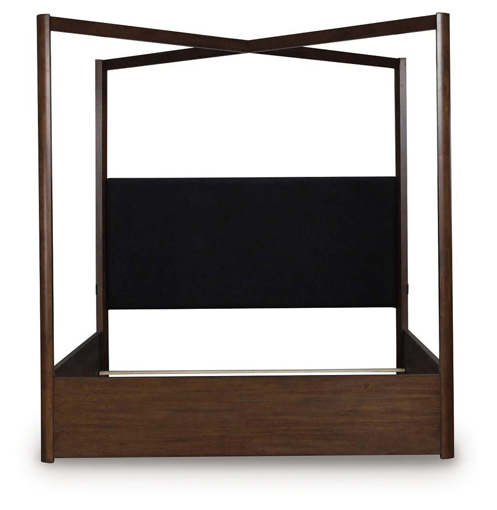 Kendamor Dark Brown California King Canopy Bed - Image 3