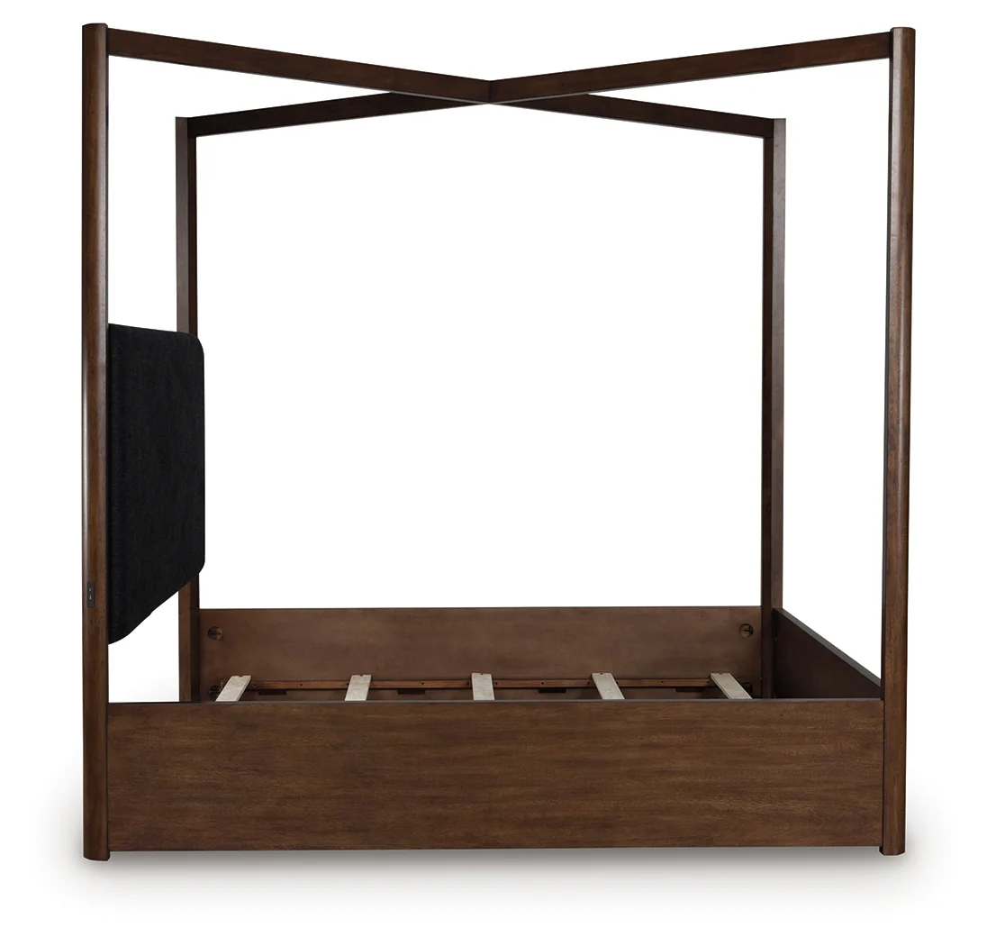 Kendamor Dark Brown Queen Canopy Bed - Image 3