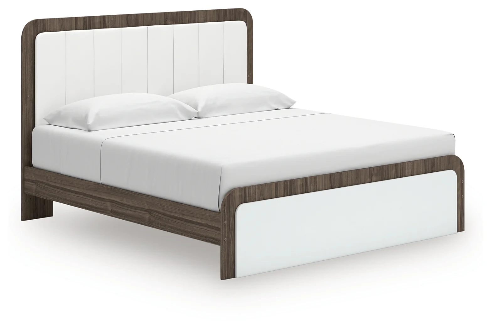 Kendanport Brown/White King Platform Bed, Dresser, Mirror and Nightstand - Image 11