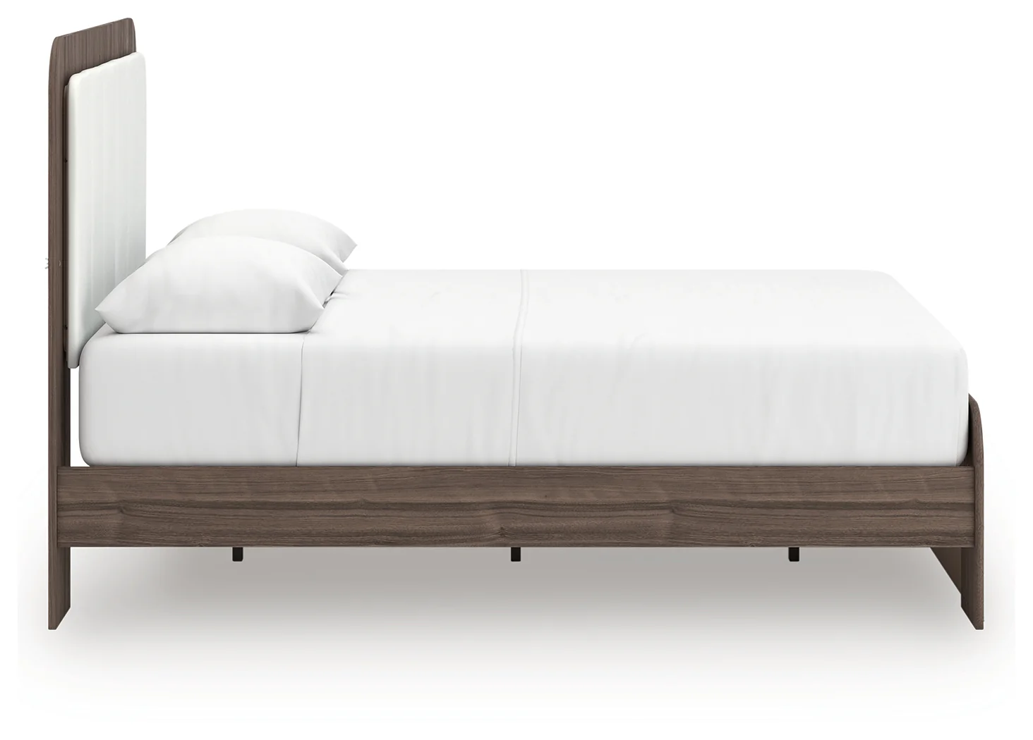 Kendanport Brown/White Queen Upholstered Platform Bed, Dresser and Mirror - Image 12