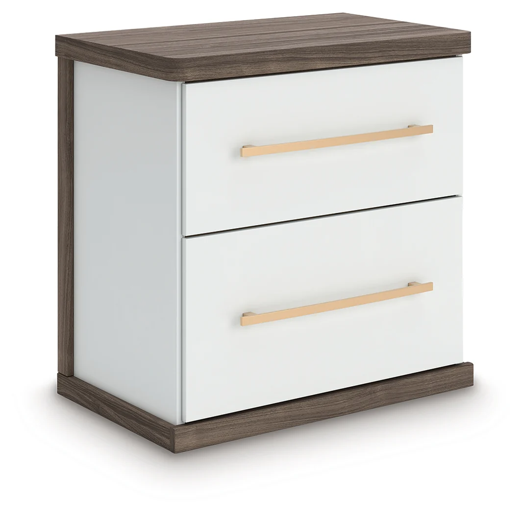 Kendanport White/Brown King Upholstered Bed, Dresser and Nightstand - Image 19