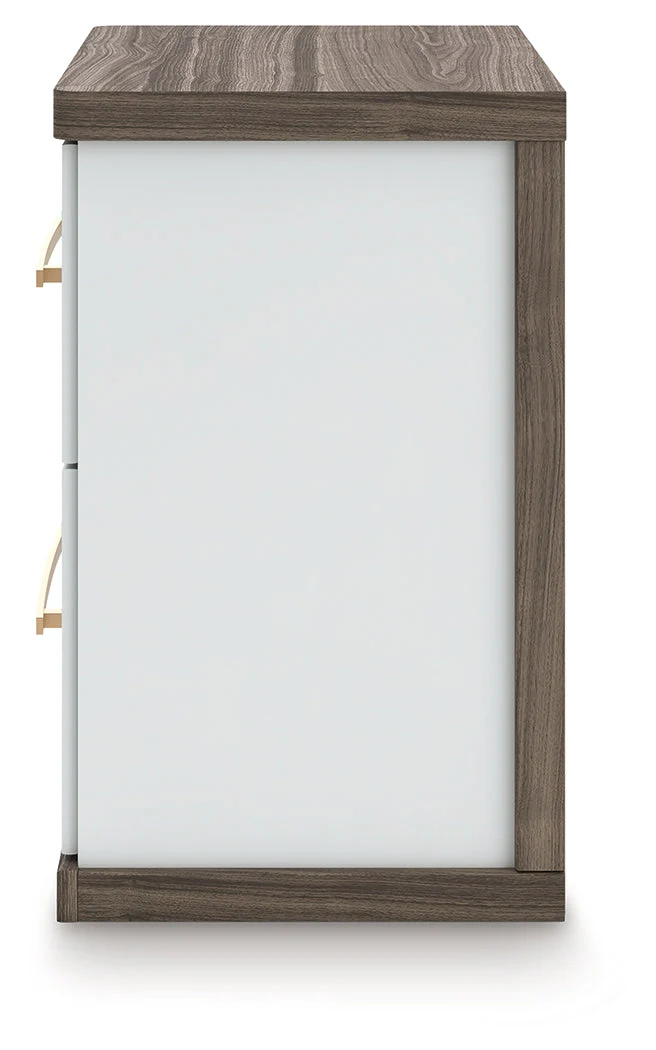 Kendanport White/Brown King Upholstered Bed, Dresser and Nightstand (Online Special Price) - Image 23