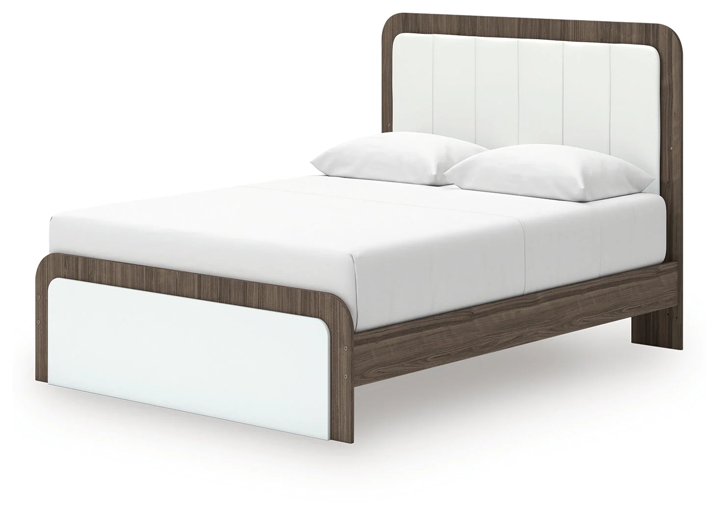 Kendanport White/Brown Queen Upholstered Bed (Online Special Price) - Image 6