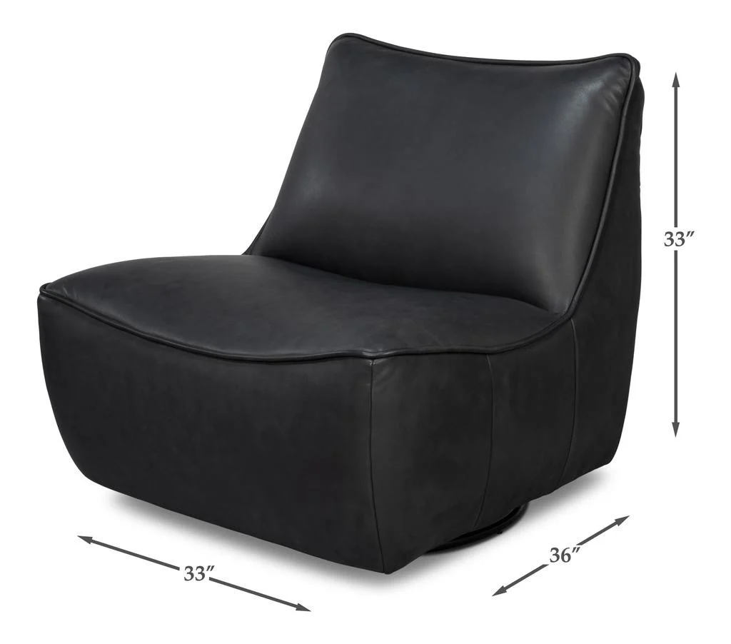 Kennett Black Swivel Chair - Image 11