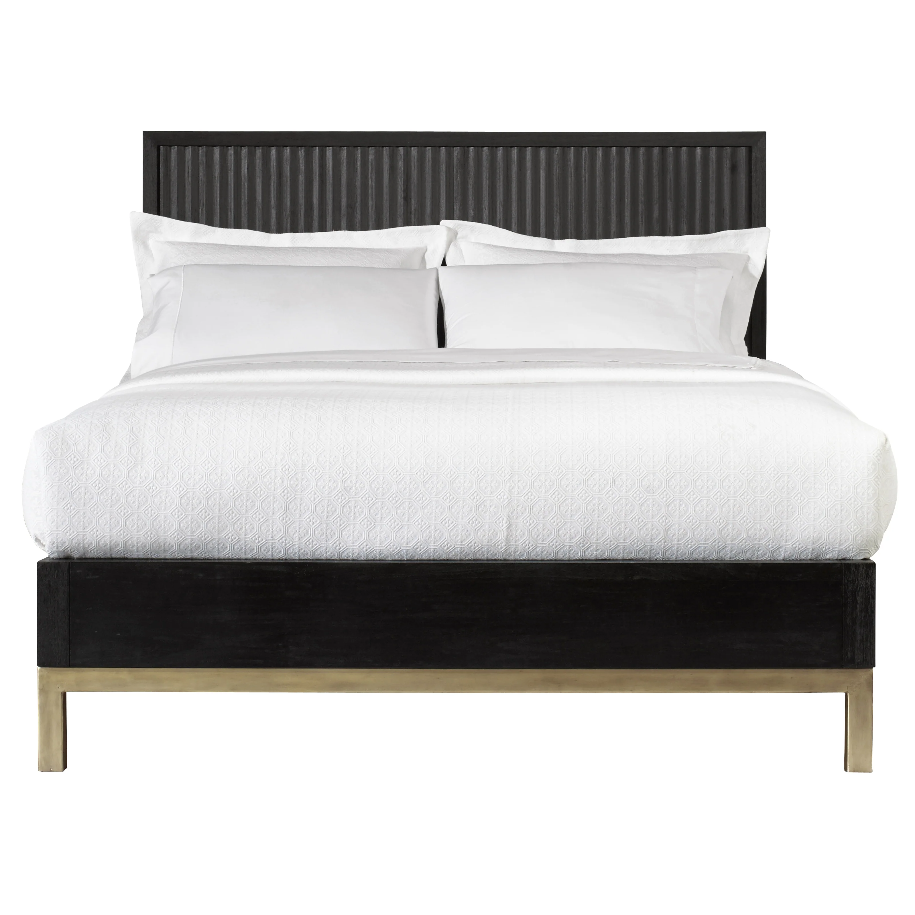 Kentfield Solid Wood Queen Platform Bed in Black Drifted Oak - Image 4