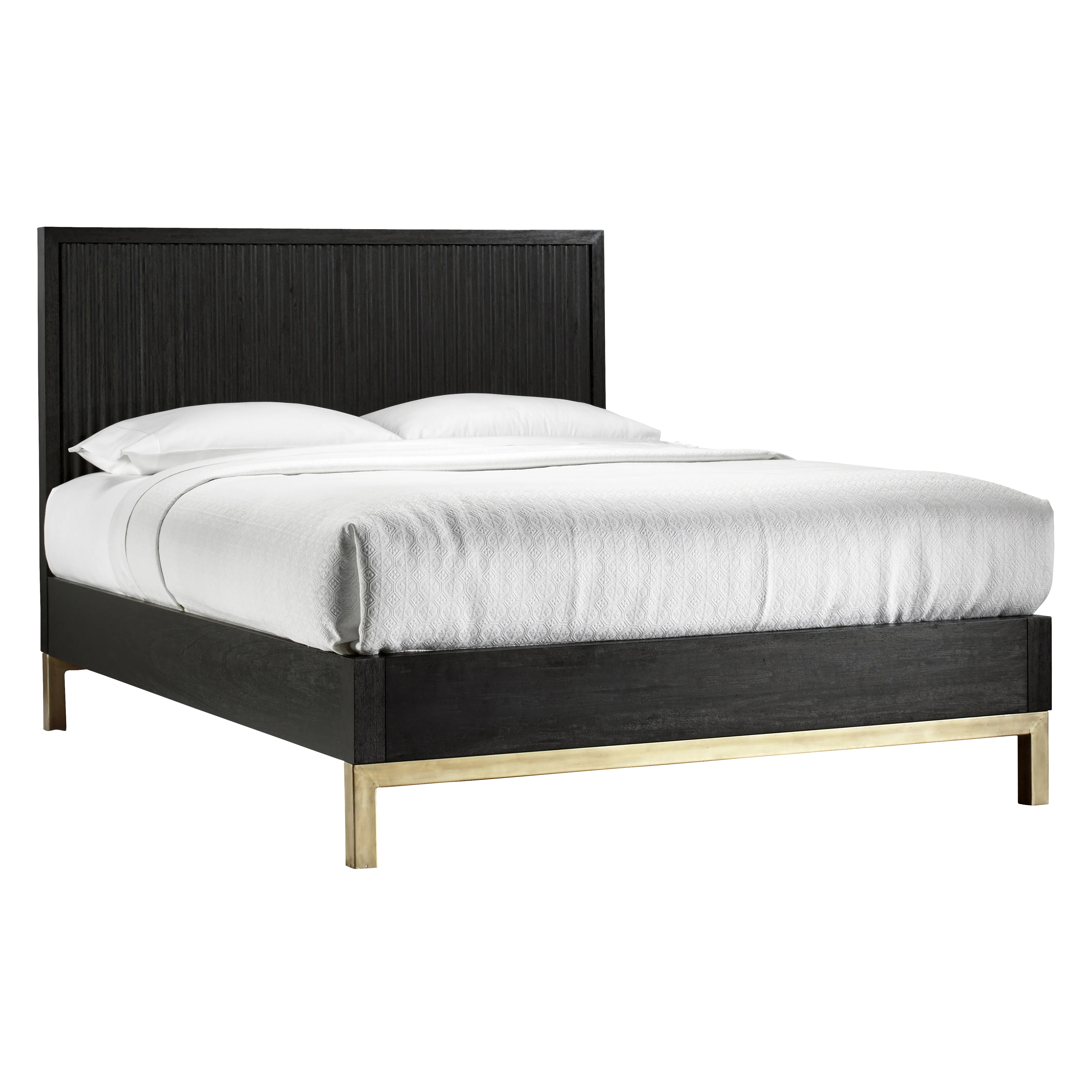 Kentfield Solid Wood Queen Platform Bed in Black Drifted Oak - Image 5