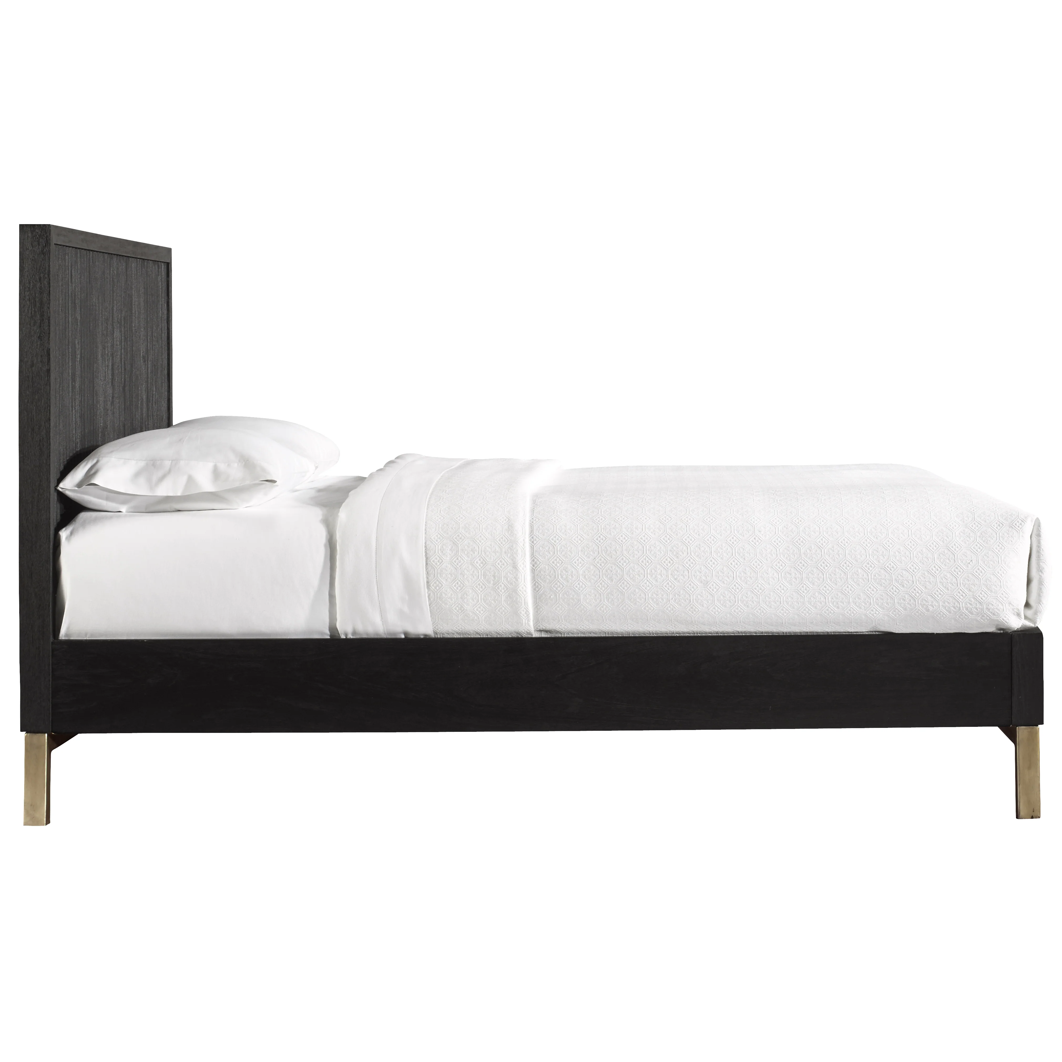 Kentfield Solid Wood Queen Platform Bed in Black Drifted Oak - Image 6