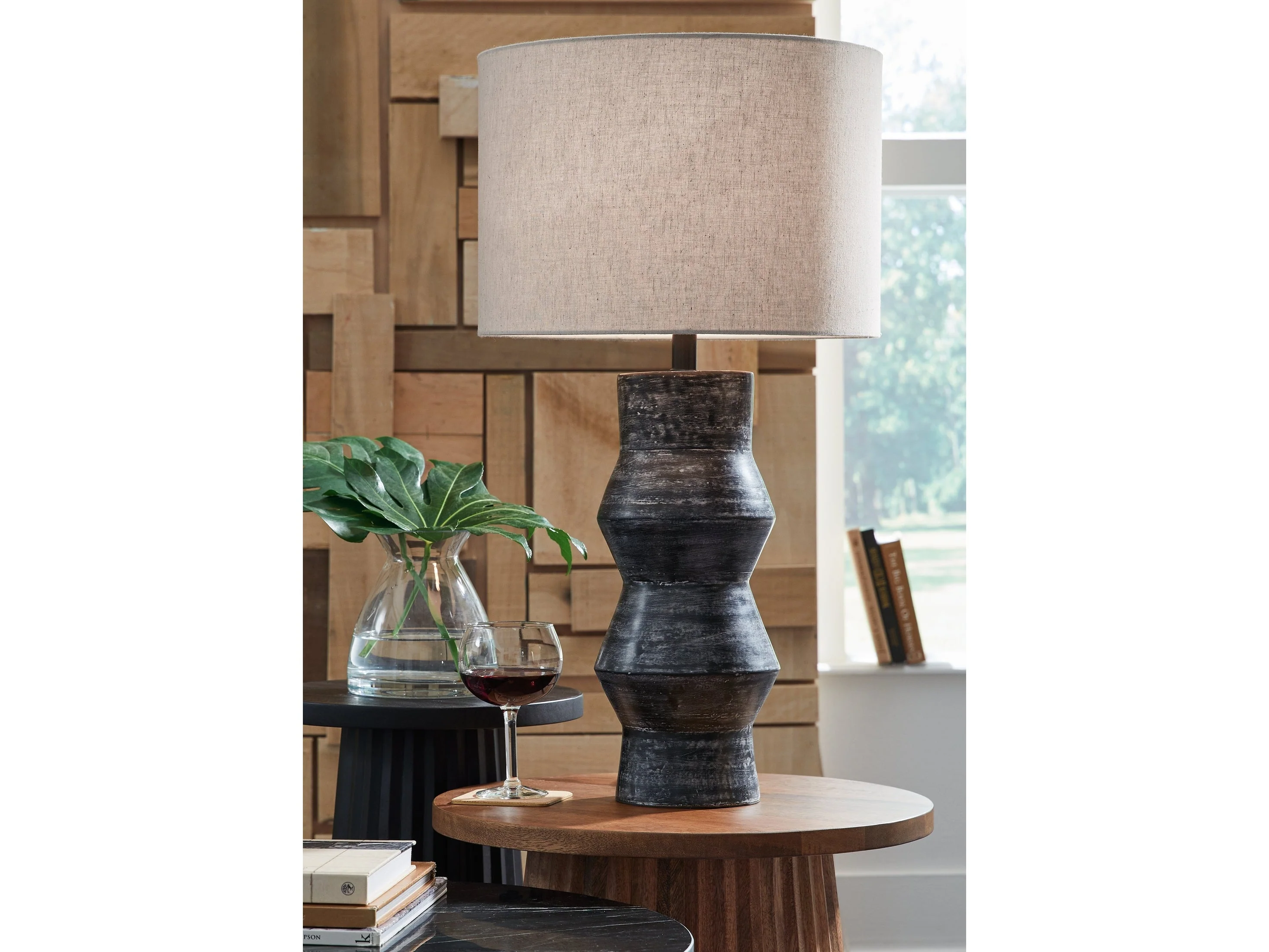 Kerbert Distressed Black 2-Piece Lamp Set (Online Special Price)