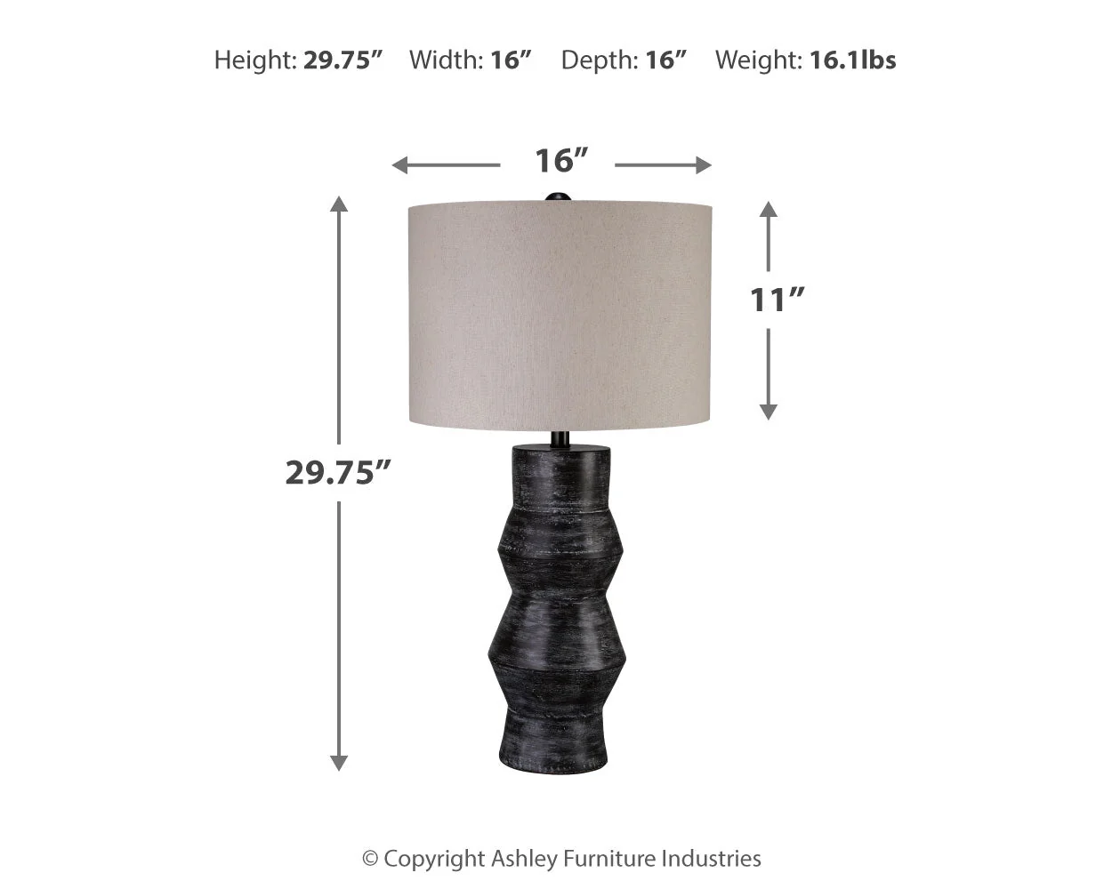 Kerbert Distressed Black 2-Piece Lamp Set (Online Special Price) - Image 4