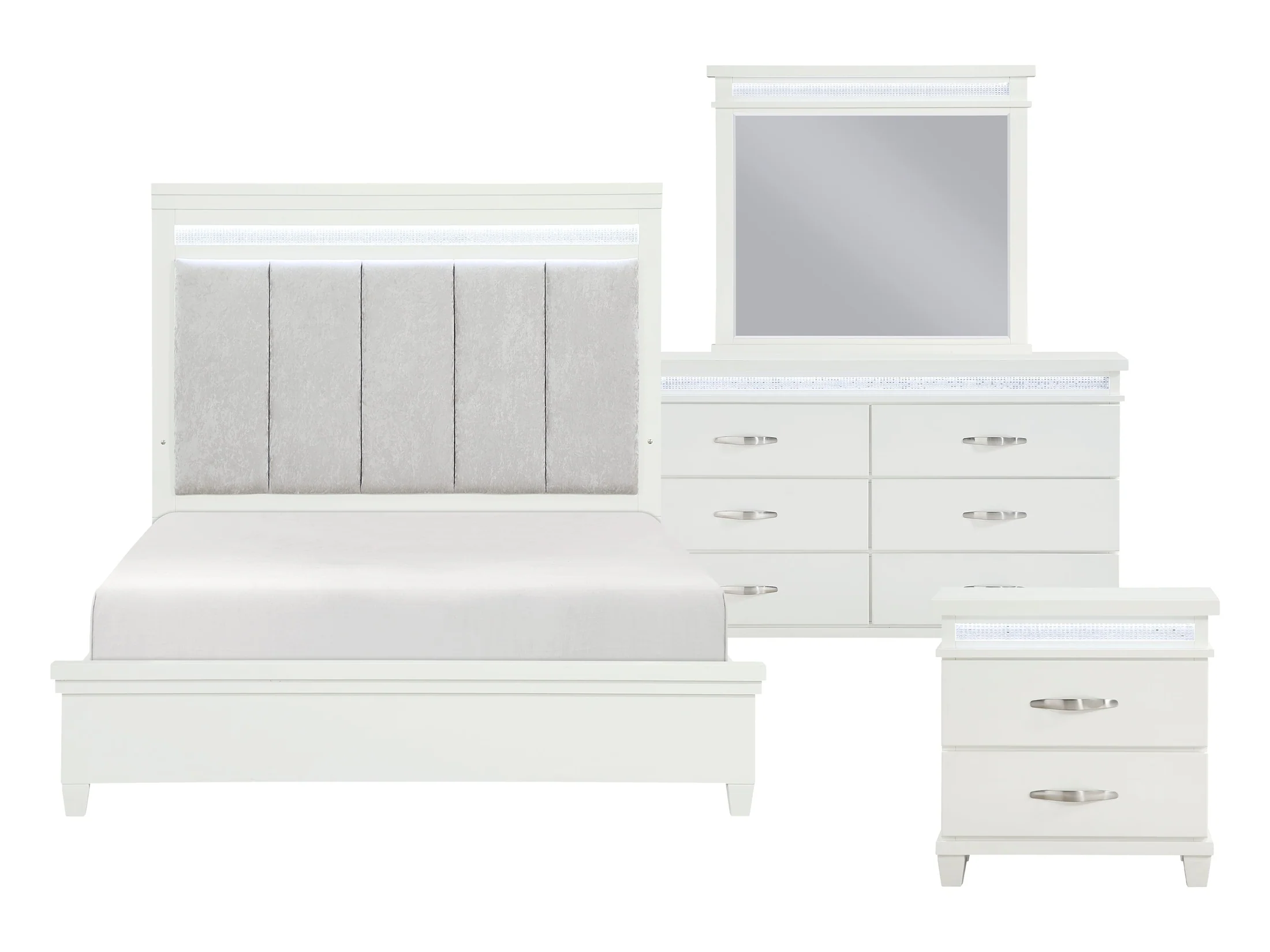 Kidman White/Gray 4-Piece Queen Bedroom Set