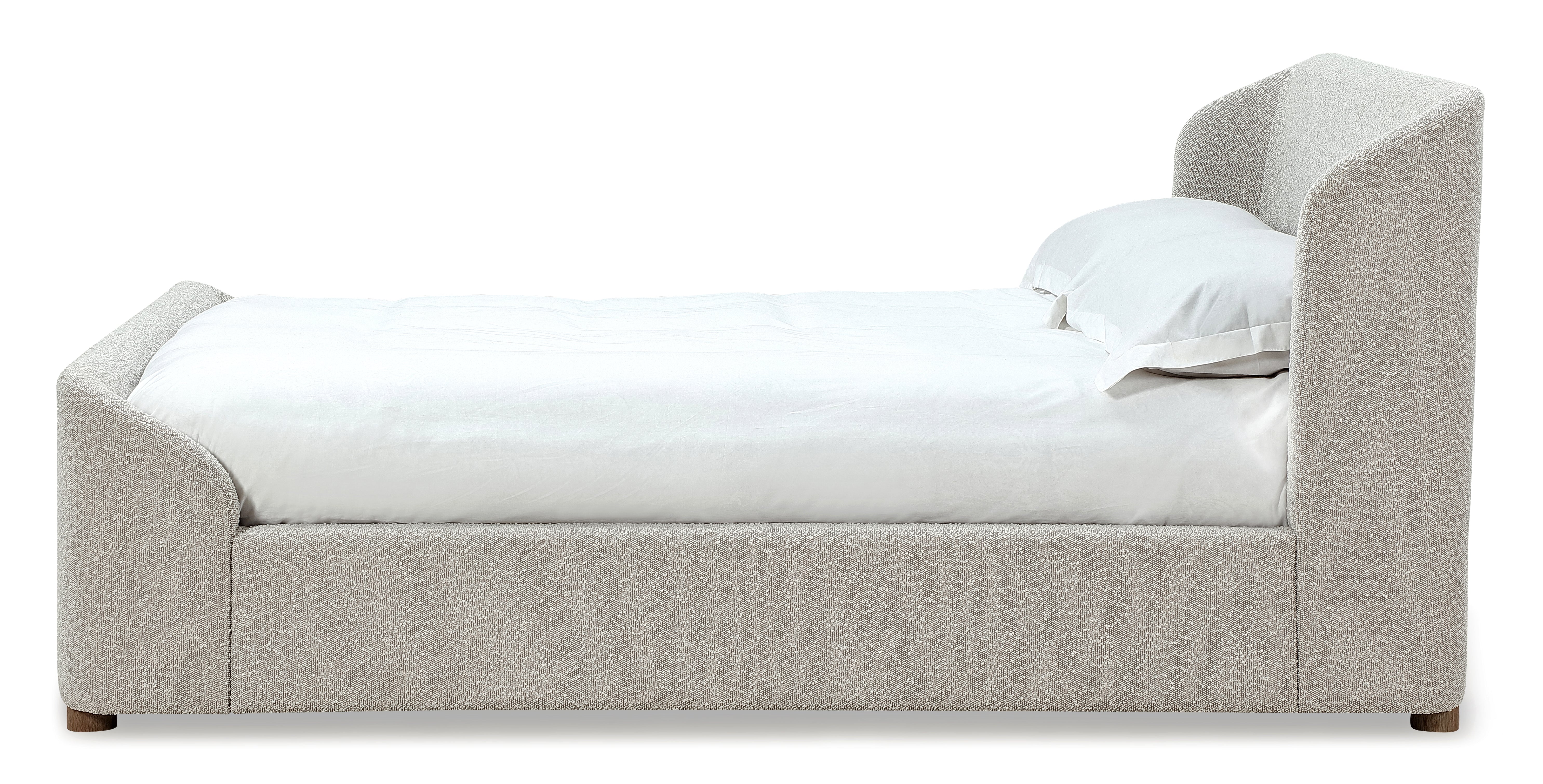 Kiki Upholstered Full Platform Bed in Cotton Ball Boucle - Image 6