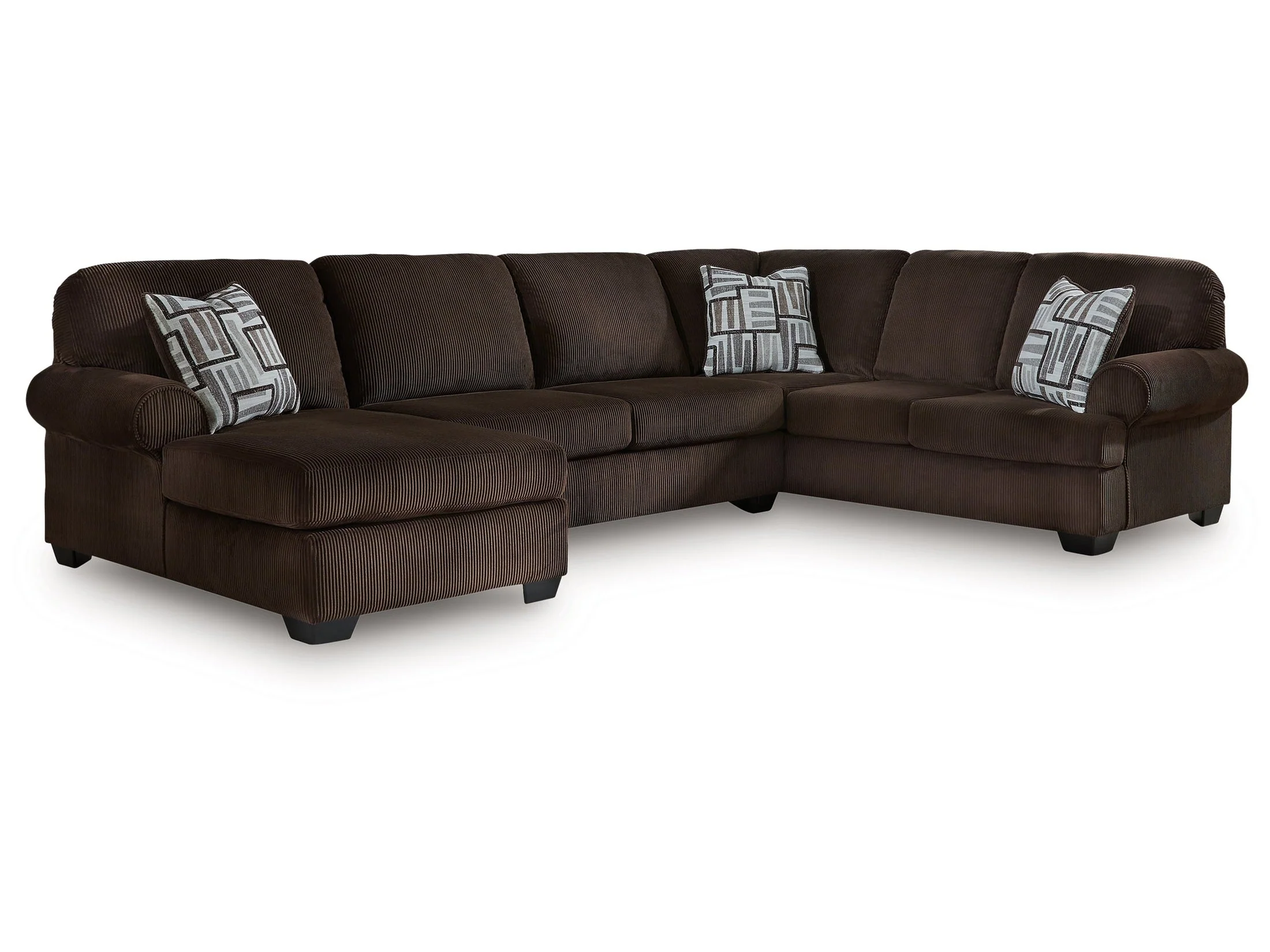 Kimlee Chocolate 3-Piece Sectional with Left Chaise (Online Special Price) - Image 3