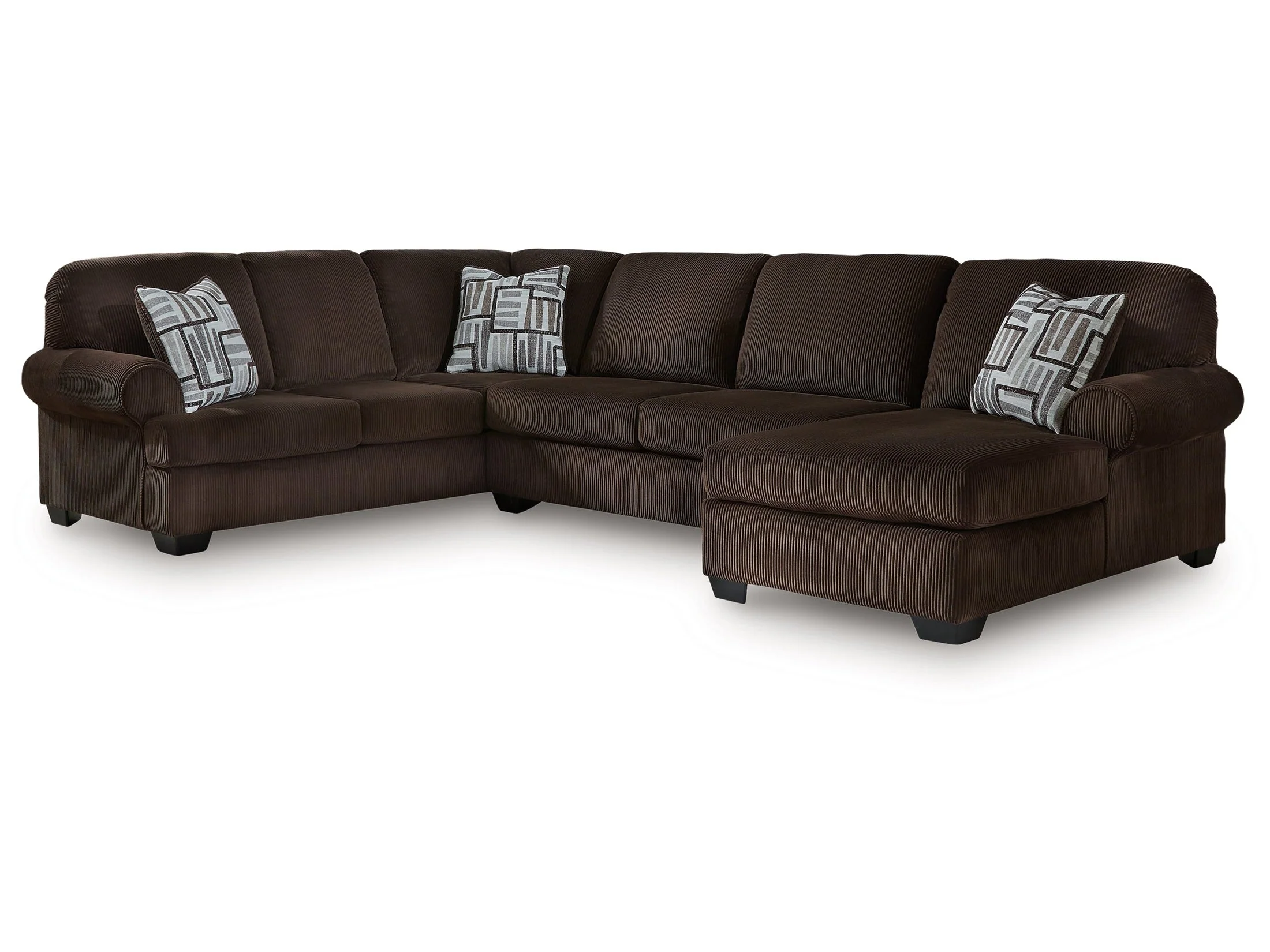 Kimlee Chocolate 3-Piece Sectional with Right Chaise (Online Special Price) - Image 3
