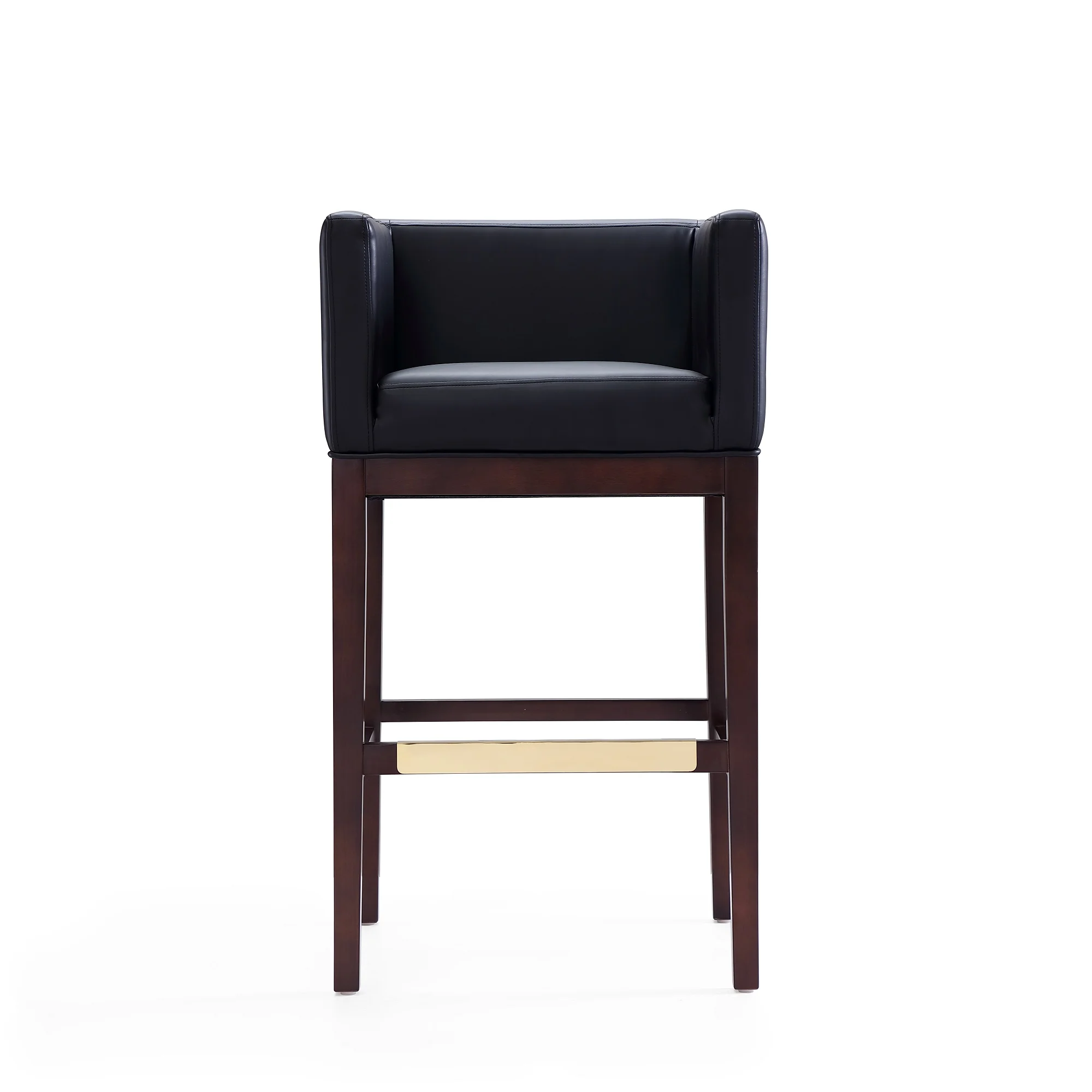 Kingsley Barstool in Black and Dark Walnut (set of 3) - Image 4
