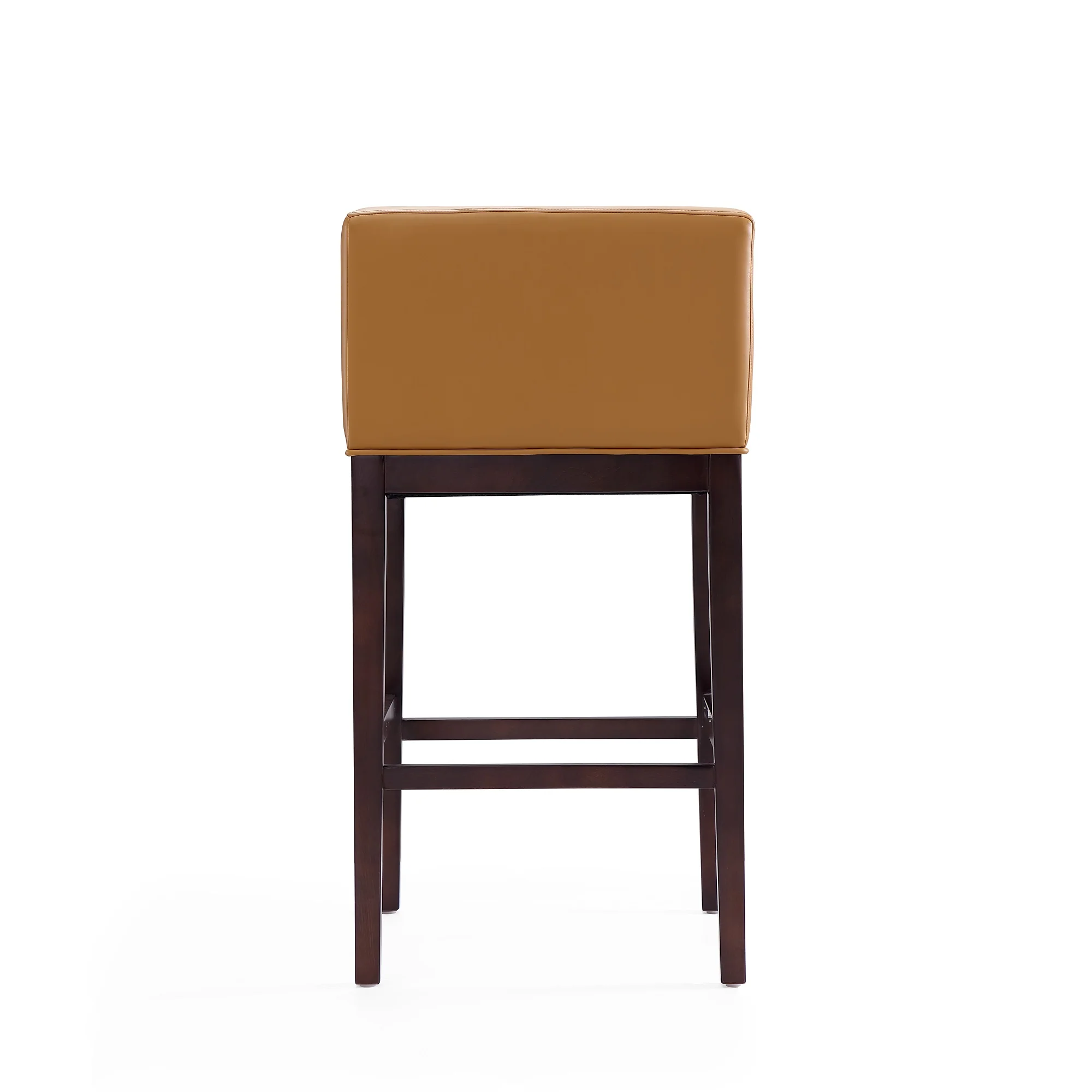 Kingsley Barstool in Camel and Dark Walnut - Image 4
