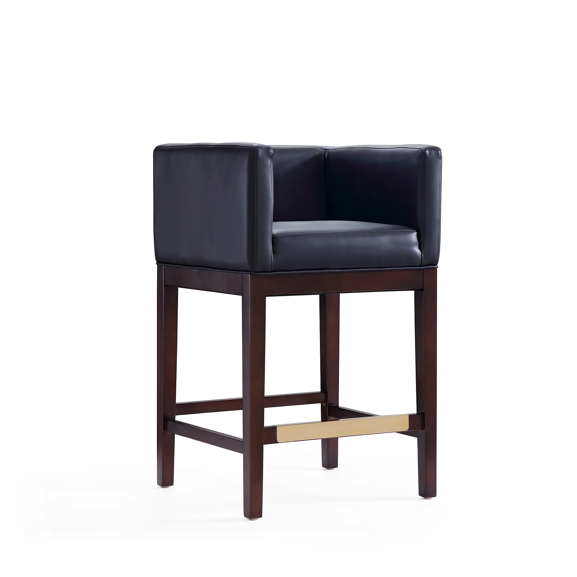 Kingsley Counter Stool in Black and Dark Walnut (set of 2) - Image 4