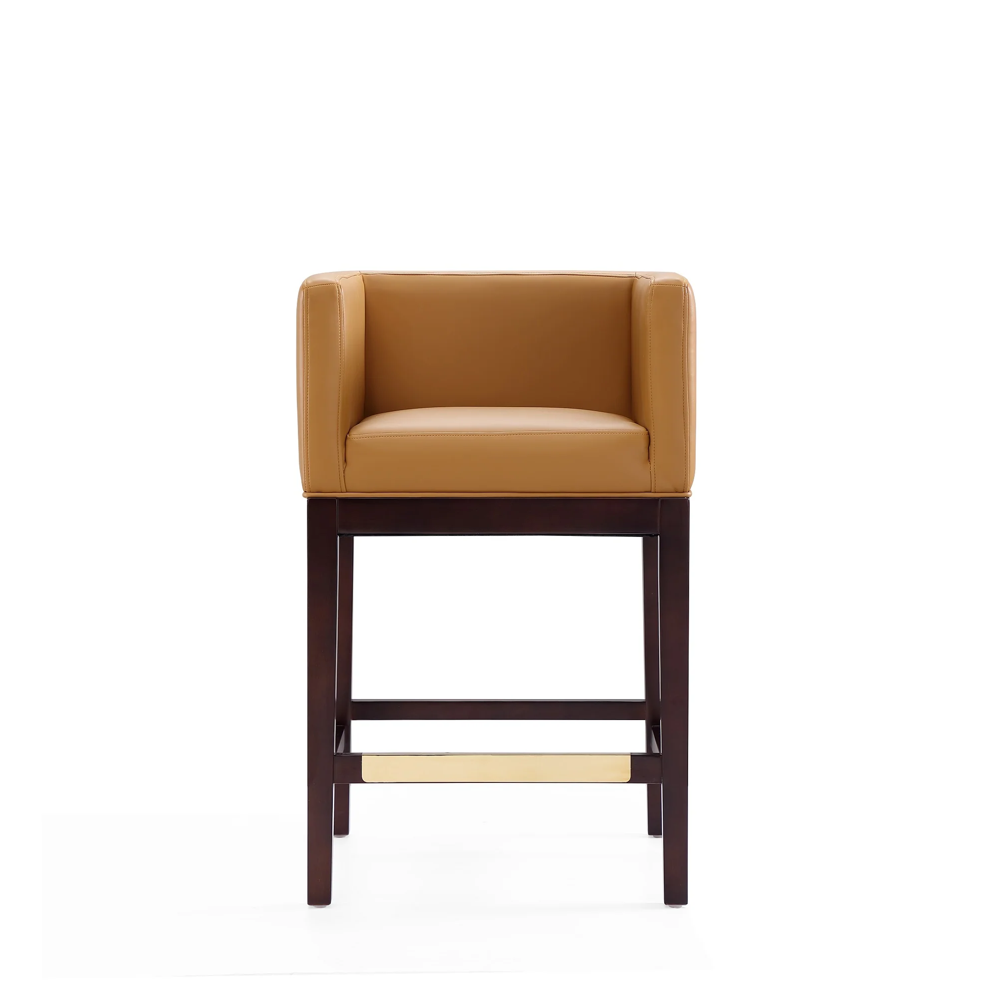 Kingsley Counter Stool in Camel and Dark Walnut - Image 4