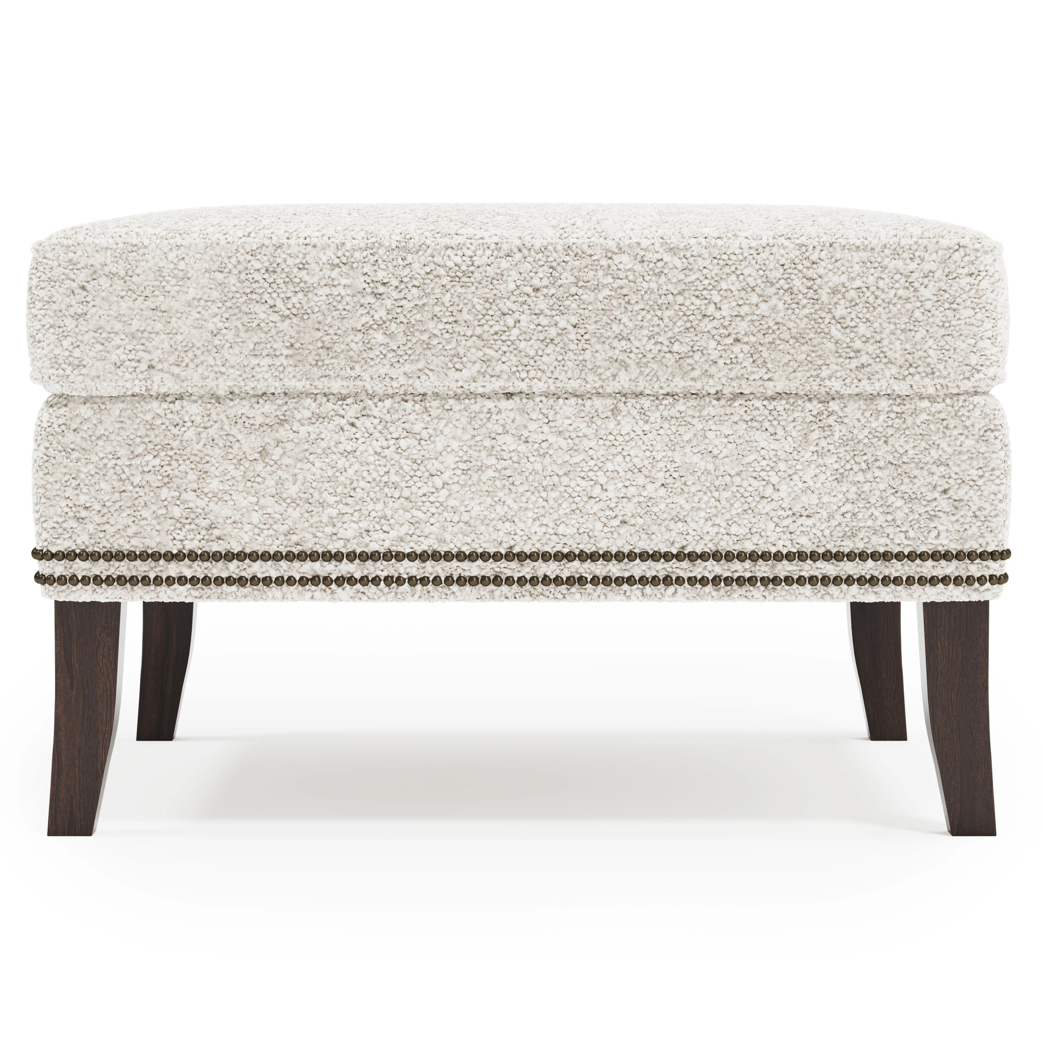 Kingston White/Cream Fabric Ottoman - Image 5