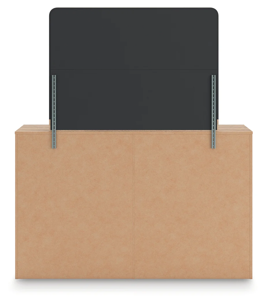 Kinlanni Tan/Brown Queen Upholstered Panel Bed, Dresser and Mirror (Online Special Price) - Image 6