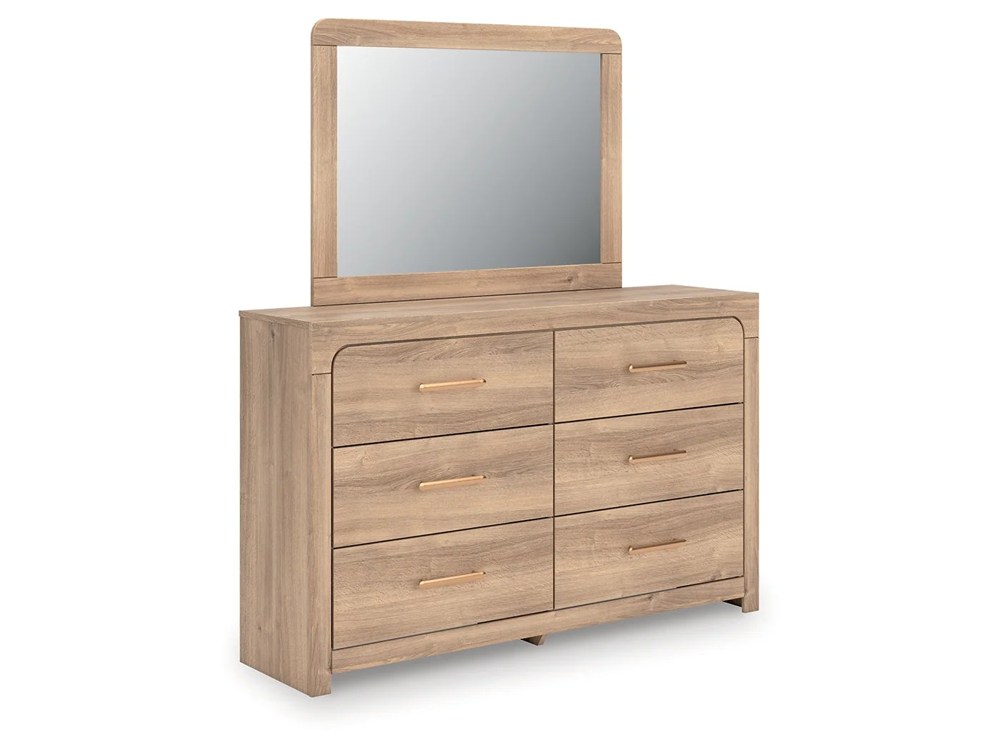Kinlanni Tan Dresser and Mirror (Online Special Price)