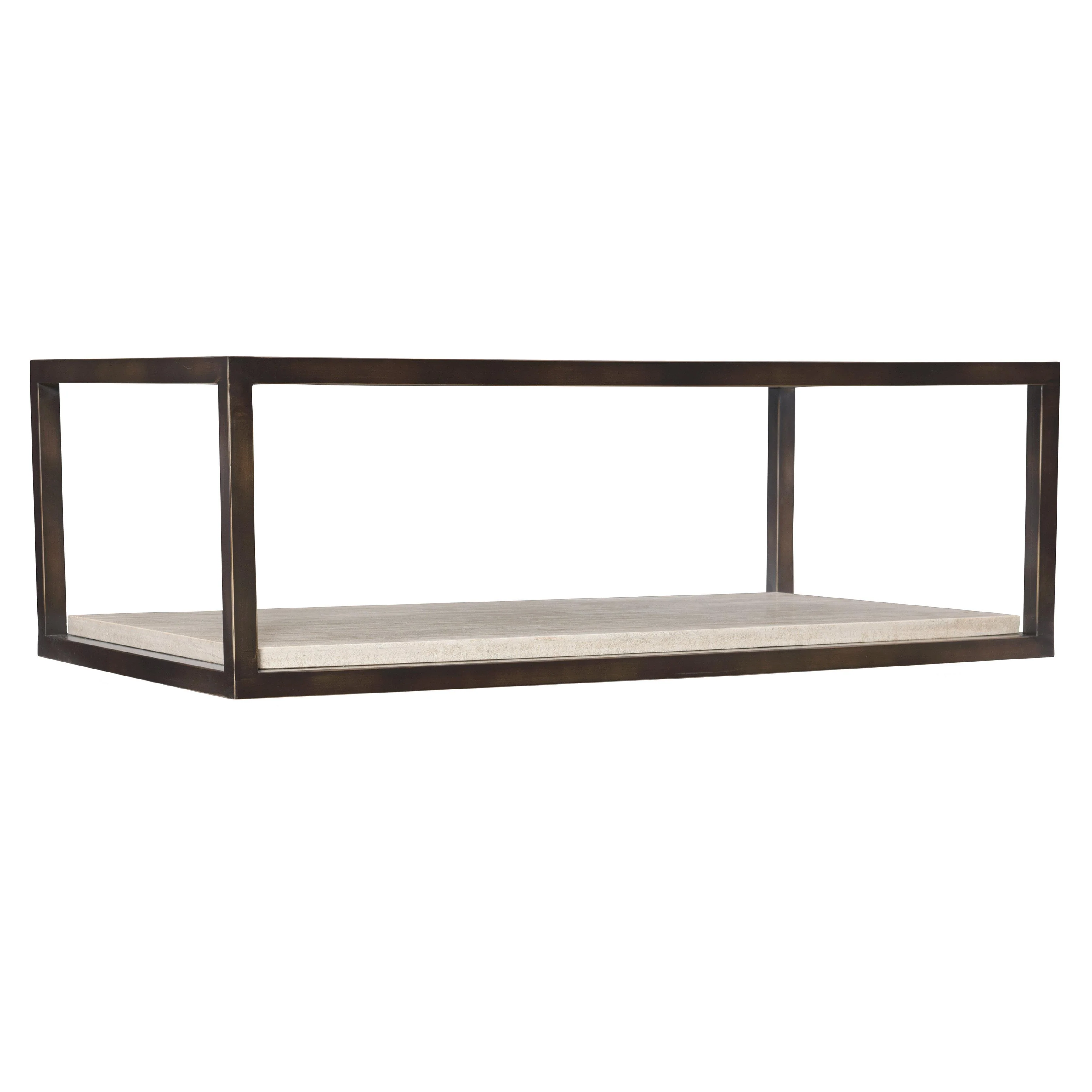 Kinsley Bronze/White Travertine Cocktail Table - Image 4