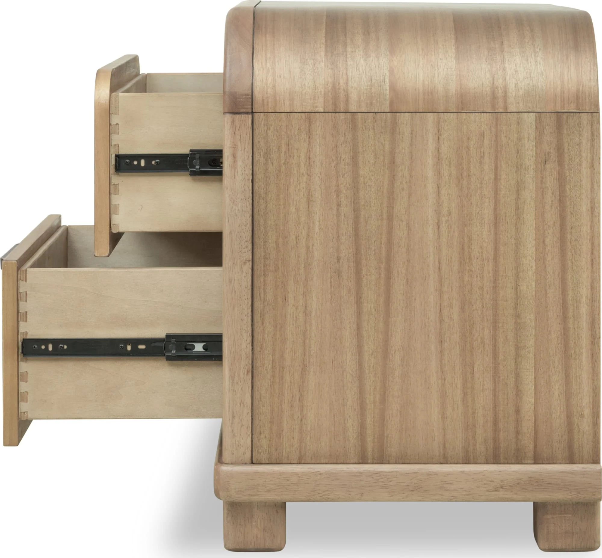 Kione Lioness Two Drawer Acacia Wood Nightstand - Image 5