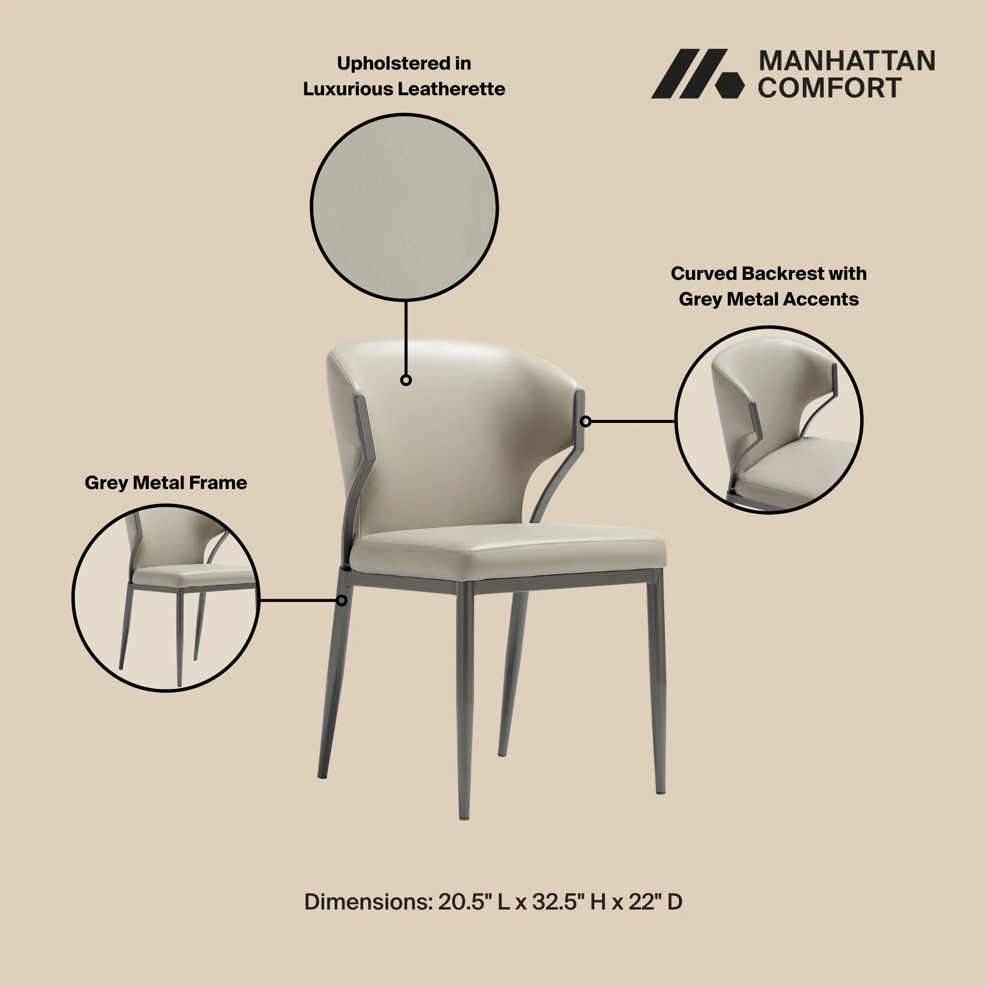Kirsten Dining Chair in Light Grey (set of 4) - Image 4