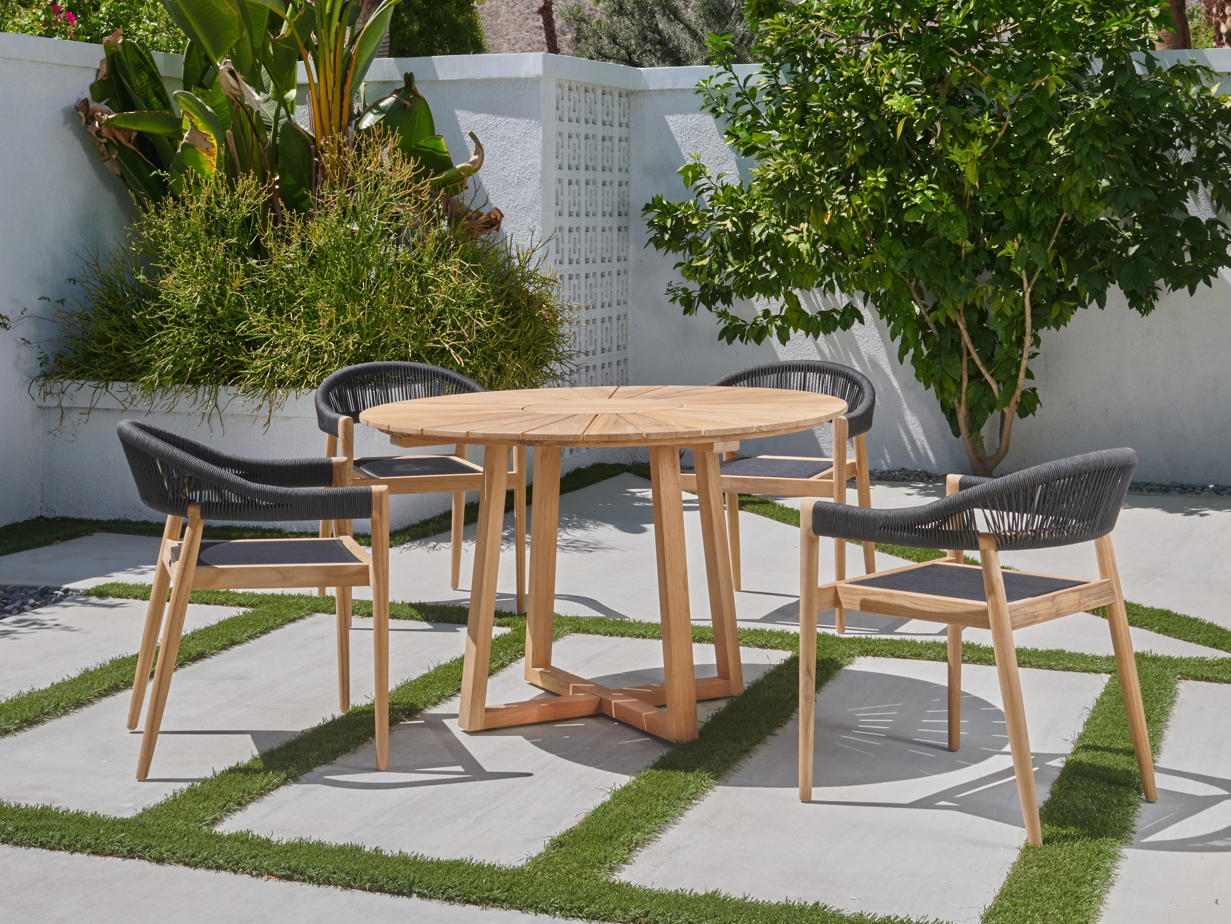 Klint Teak Outdoor Dining Stacking Armchair (Set of 4) - Image 5