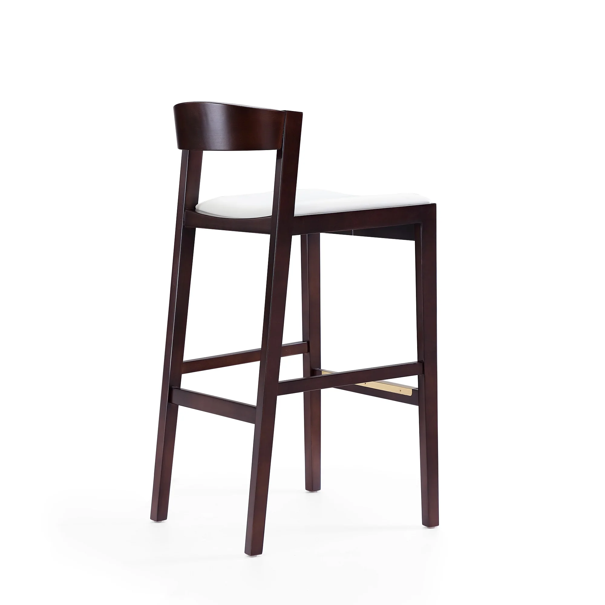 Klismos Barstool in Ivory and Dark Walnut - Image 4