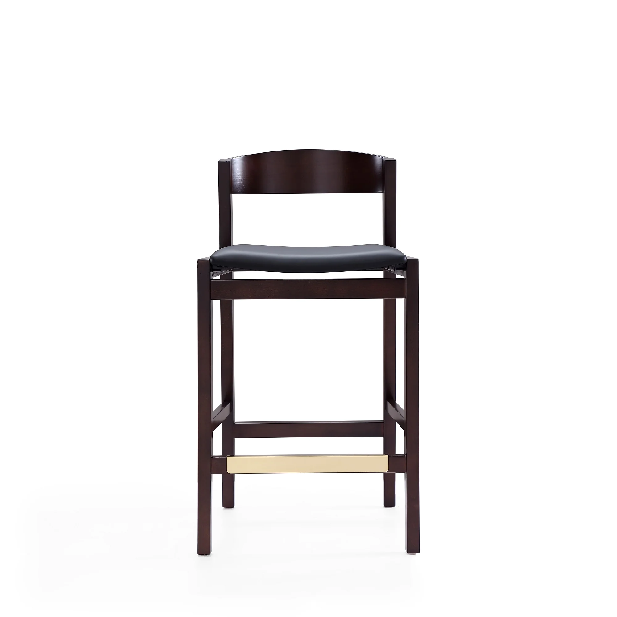 Klismos Counter Stool in Black and Dark Walnut (set of 3) - Image 4