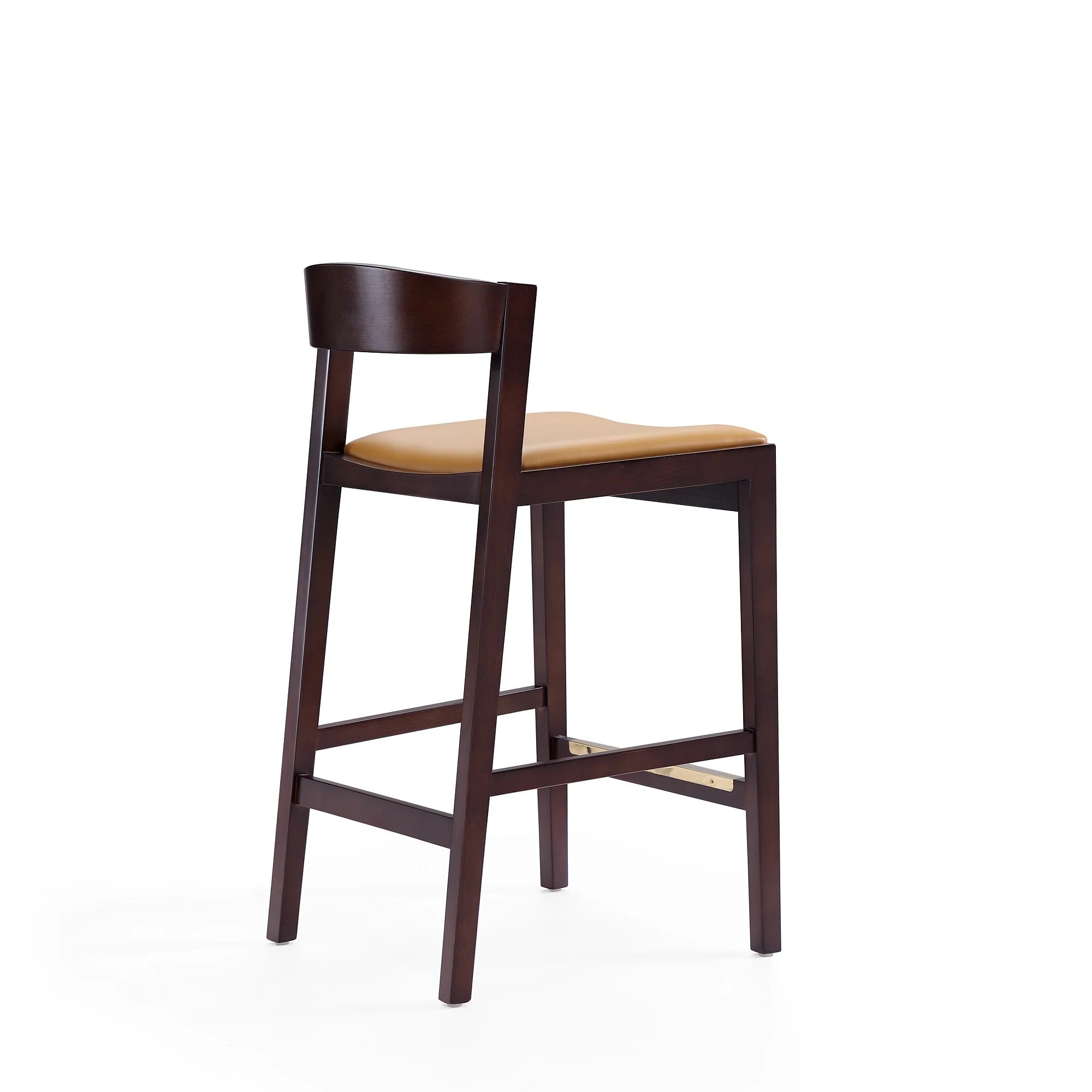 Klismos Counter Stool in Camel and Dark Walnut - Image 5